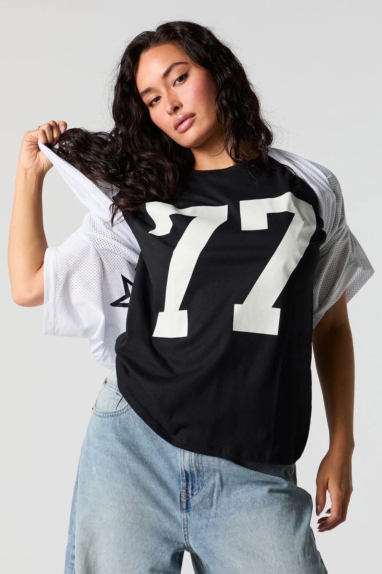 77 Graphic Boyfriend T-Shirt sold by Urban Planet
