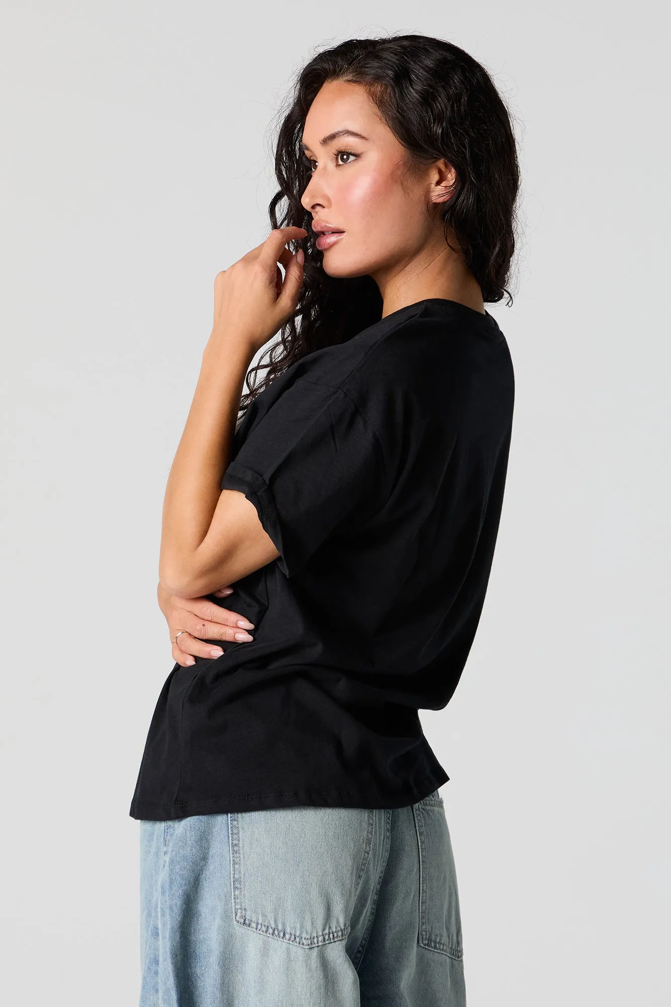 77 Graphic Boyfriend T-Shirt sold by Urban Planet product image thumbnail 3