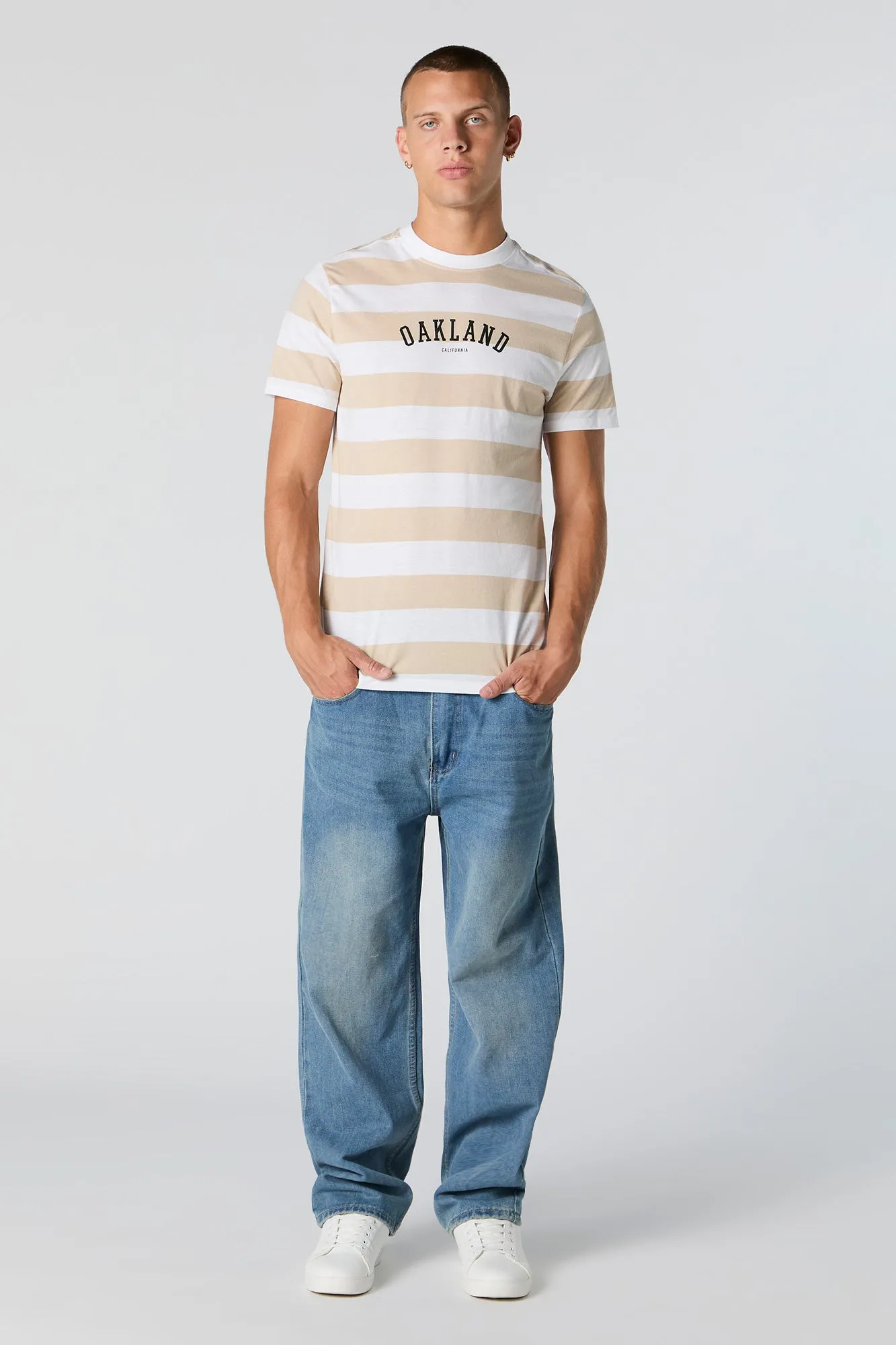 Oakland Graphic Striped Shirt sold by Urban Planet product image thumbnail 3