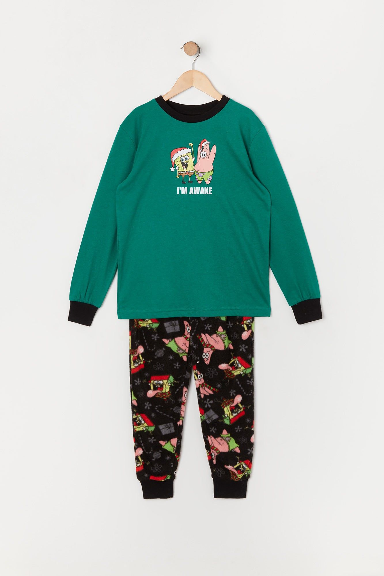 Boys Xmas SpongeBob Graphic 2 Piece Pajama Set sold by Urban Planet