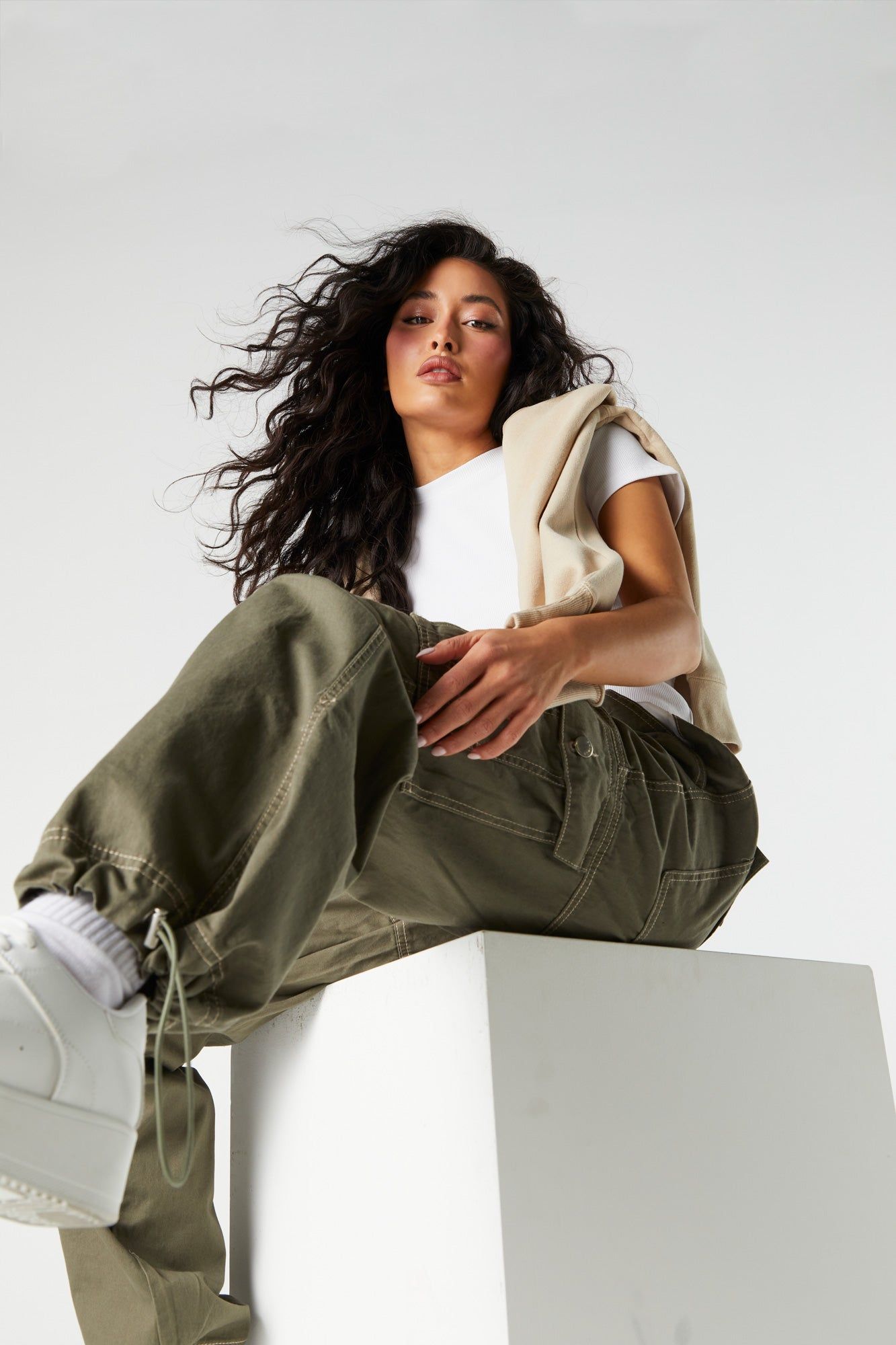 Contrast Stitch Cargo Parachute Pant sold by Urban Planet product image thumbnail 4
