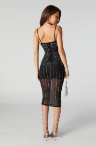 Rhinestone Bustier Midi Dress sold by Urban Planet