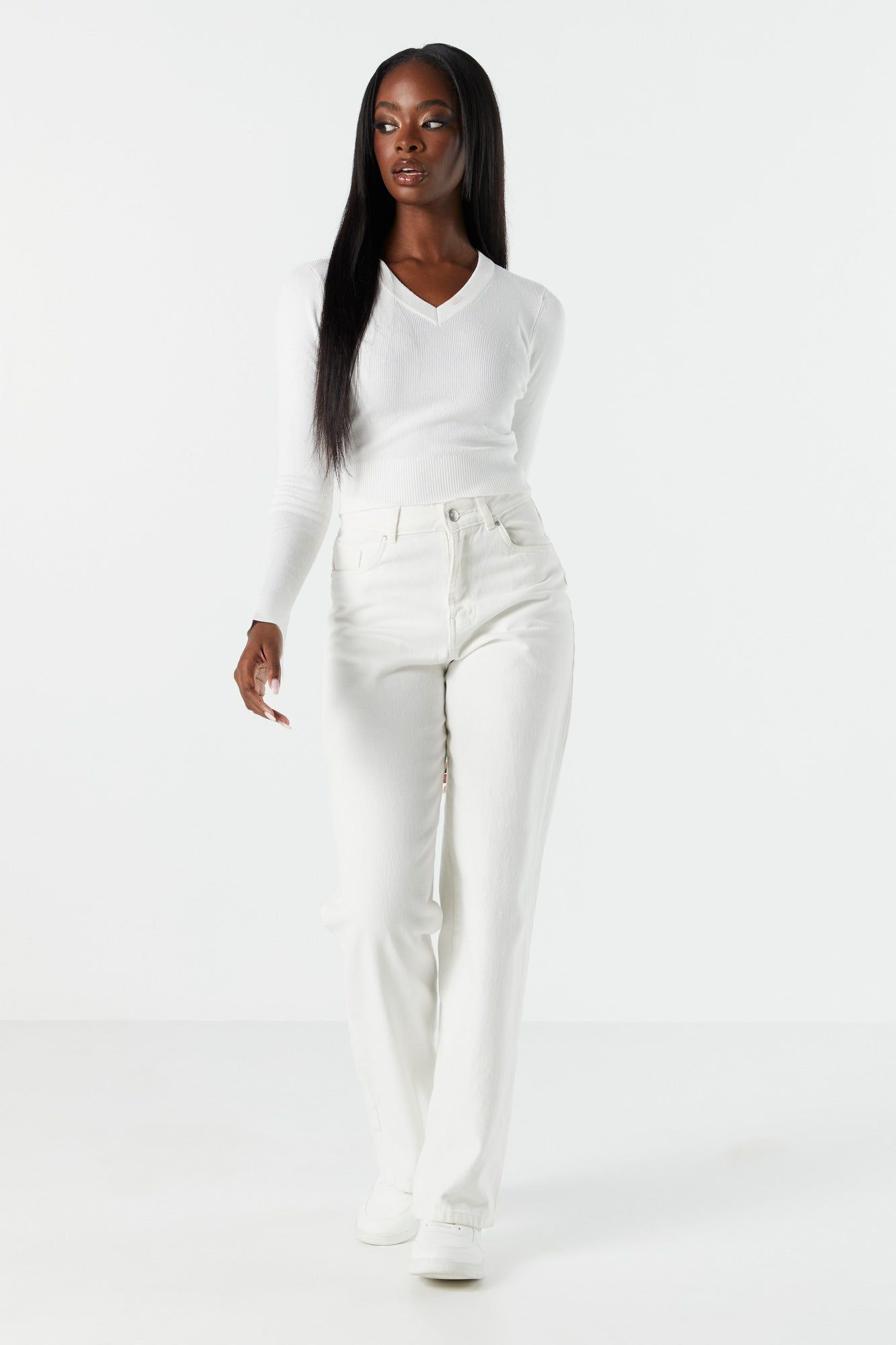 Bell Sleeve V-Neck Sweater sold by Urban Planet product image thumbnail 3