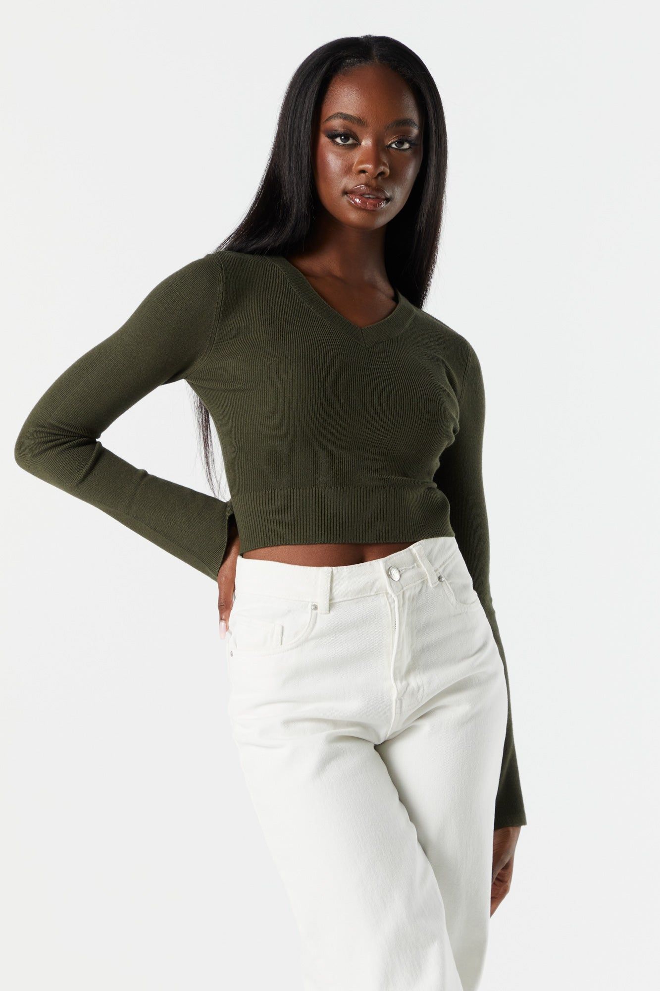 Bell Sleeve V-Neck Sweater sold by Urban Planet product image thumbnail 4