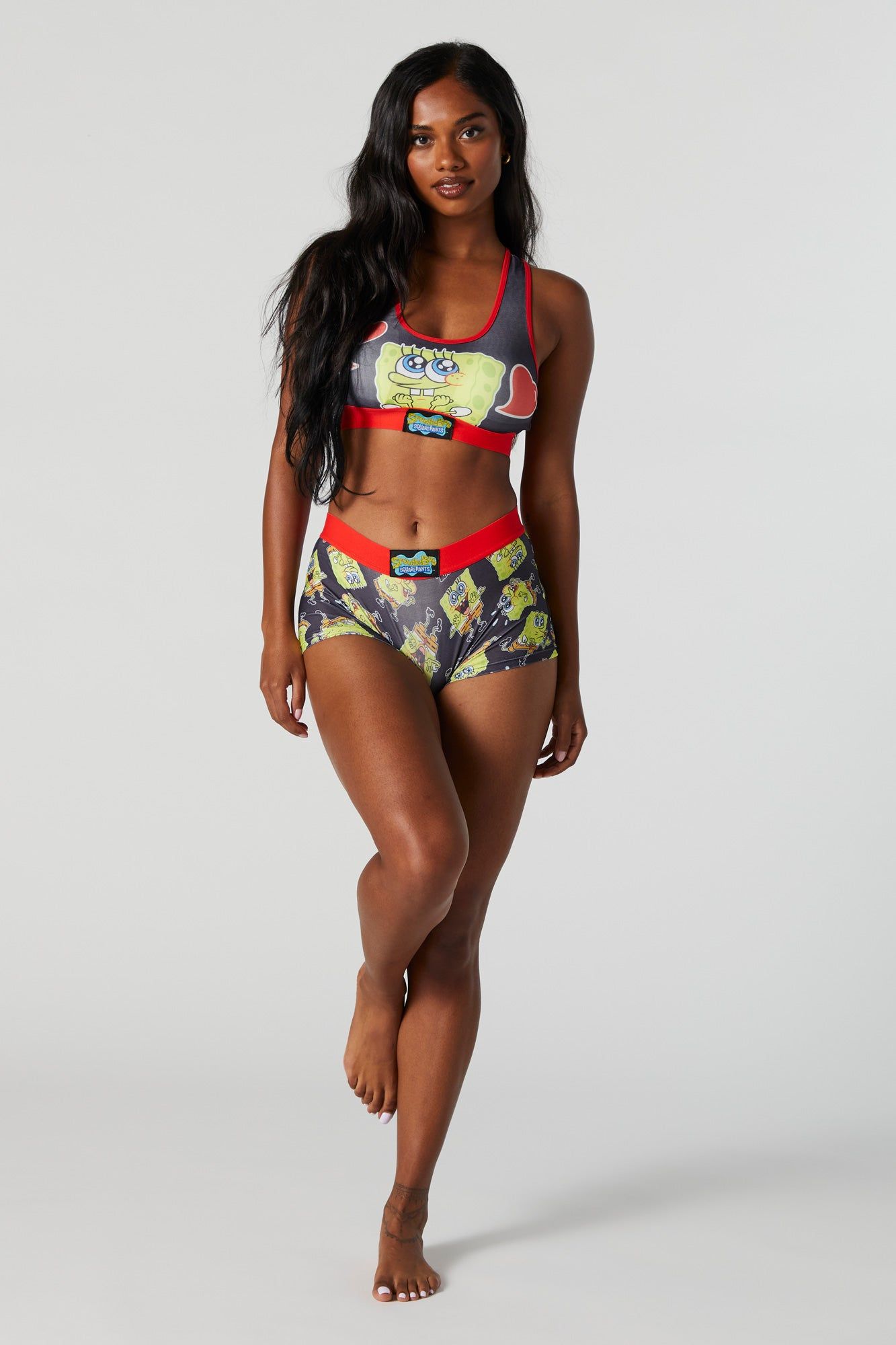SpongeBob Sports Bra and Boy Short Set sold by Urban Planet product image thumbnail 4