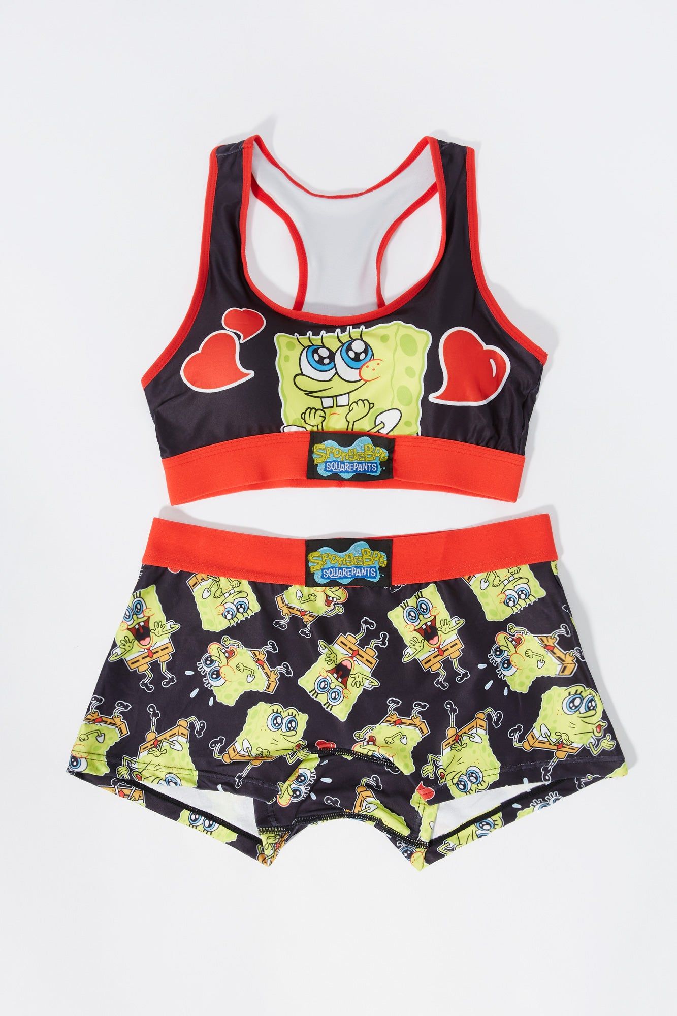 SpongeBob Sports Bra and Boy Short Set sold by Urban Planet product image thumbnail 2