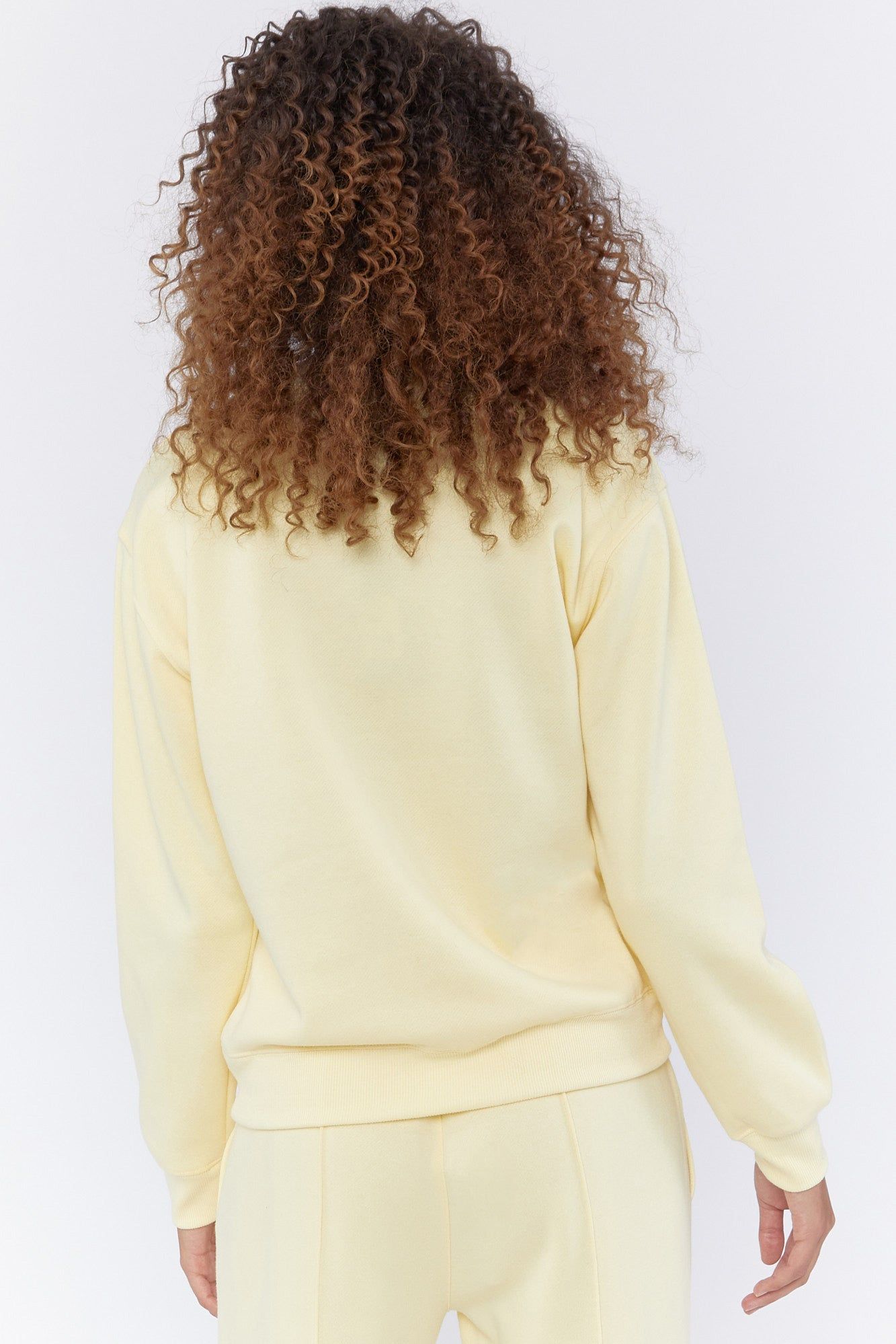 Yellow Basic Fleece Crew Neck Sweatshirt sold by Urban Planet product image thumbnail 3