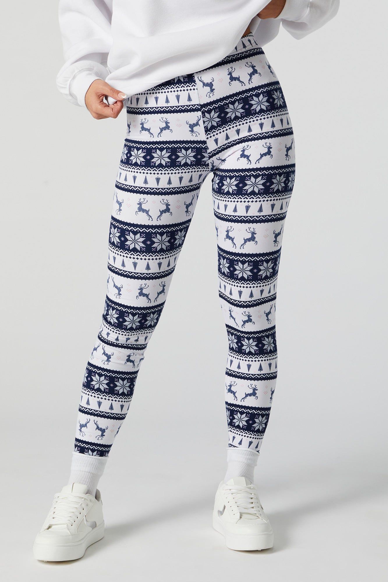 Legging de Noël en molleton avec motif jacquard et imprimé Renne sold by Urban Planet product image thumbnail 2