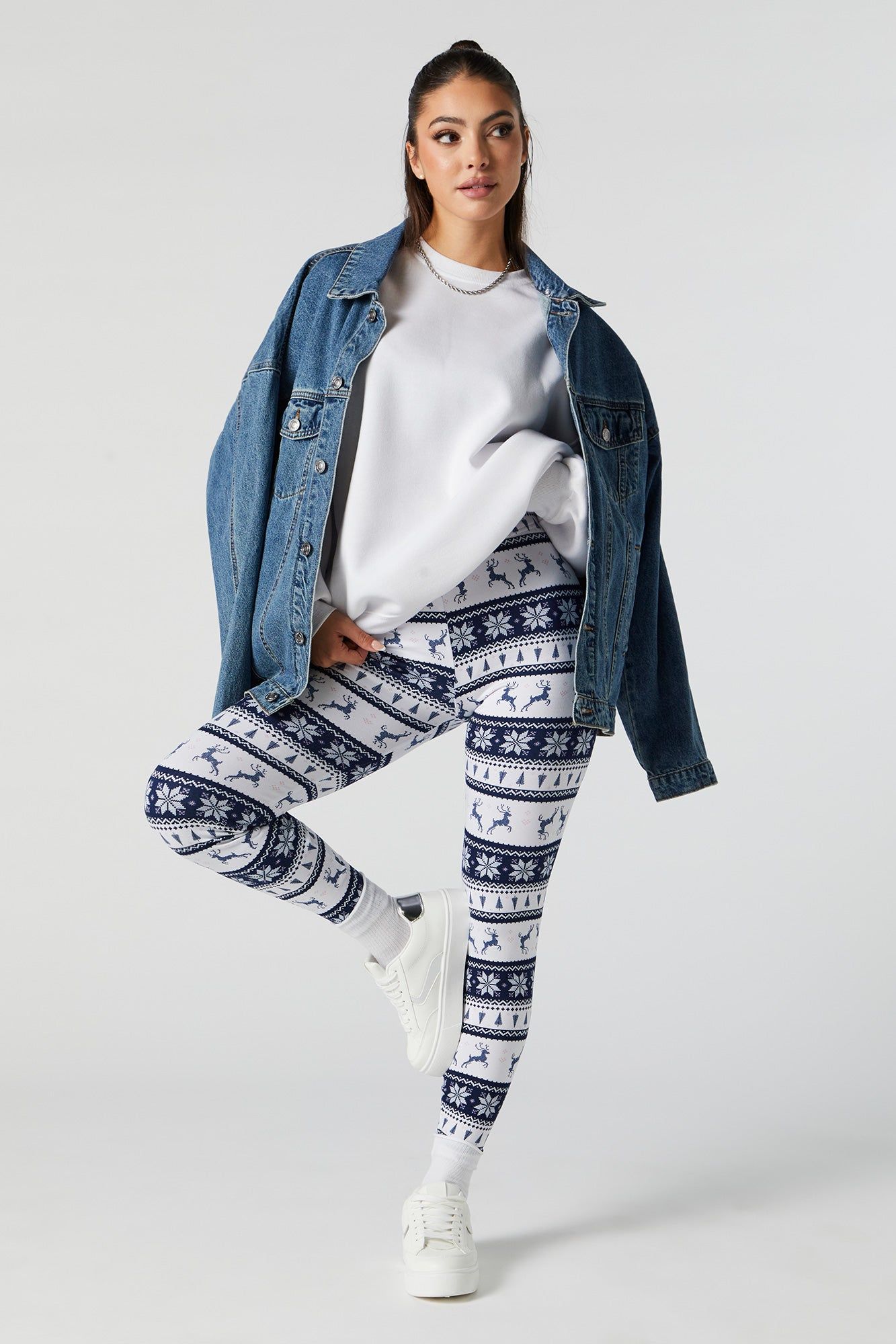 Legging de Noël en molleton avec motif jacquard et imprimé Renne sold by Urban Planet