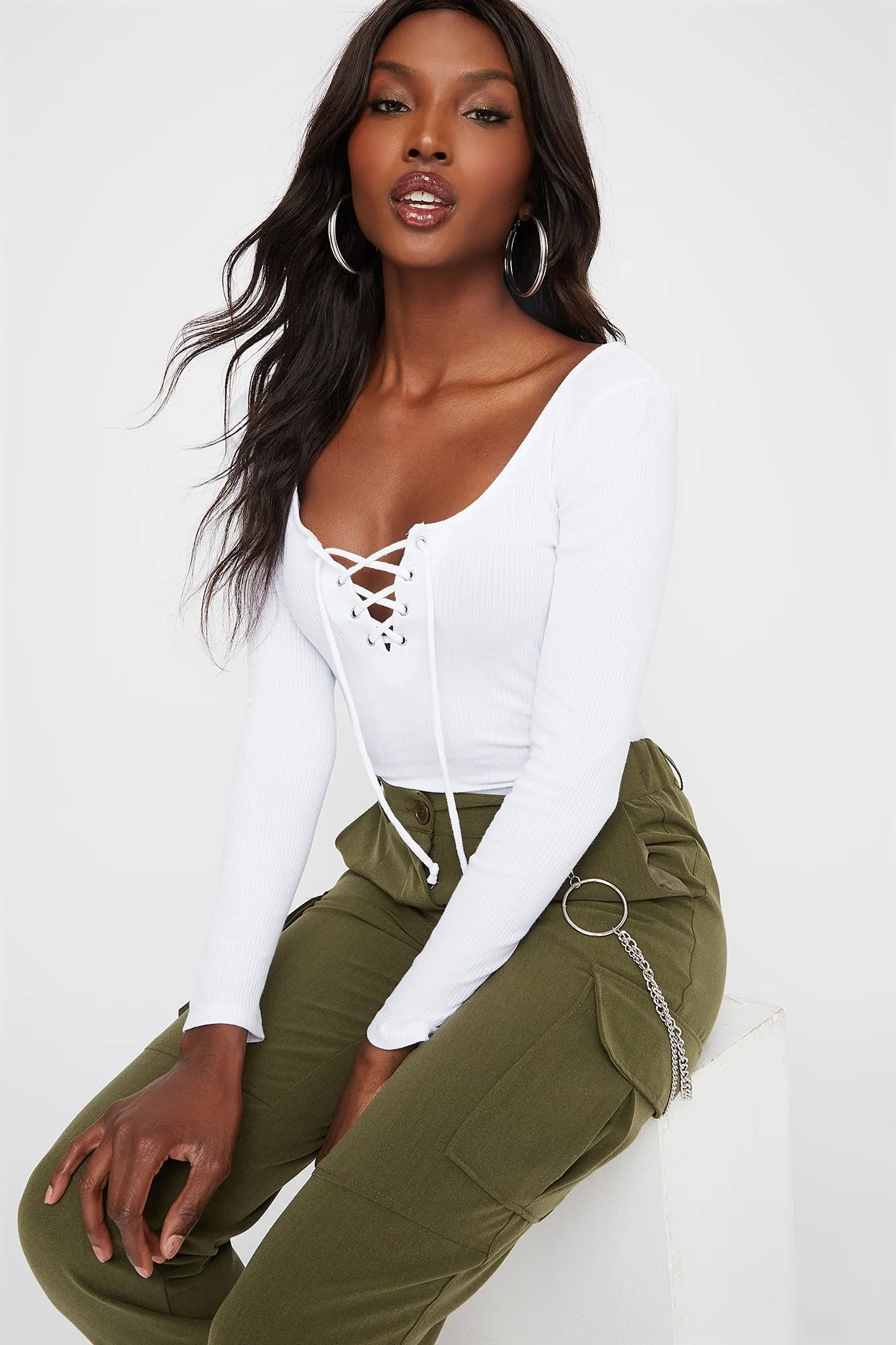 Lace-Up Long Sleeve Bodysuit sold by Urban Planet product image thumbnail 5