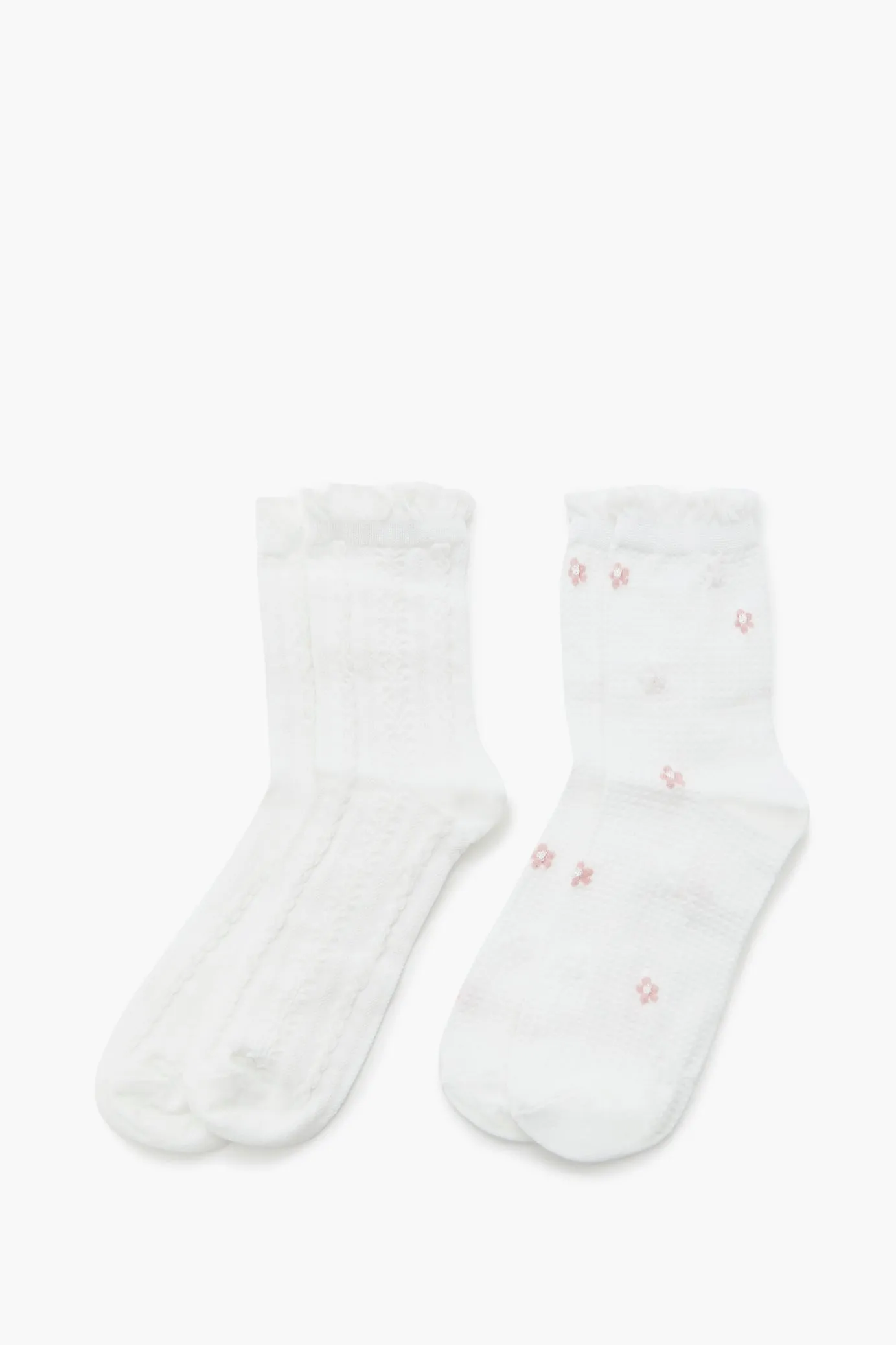 Ditsy Floral Print Crew Socks (2 Pack) sold by Urban Planet product image thumbnail 2