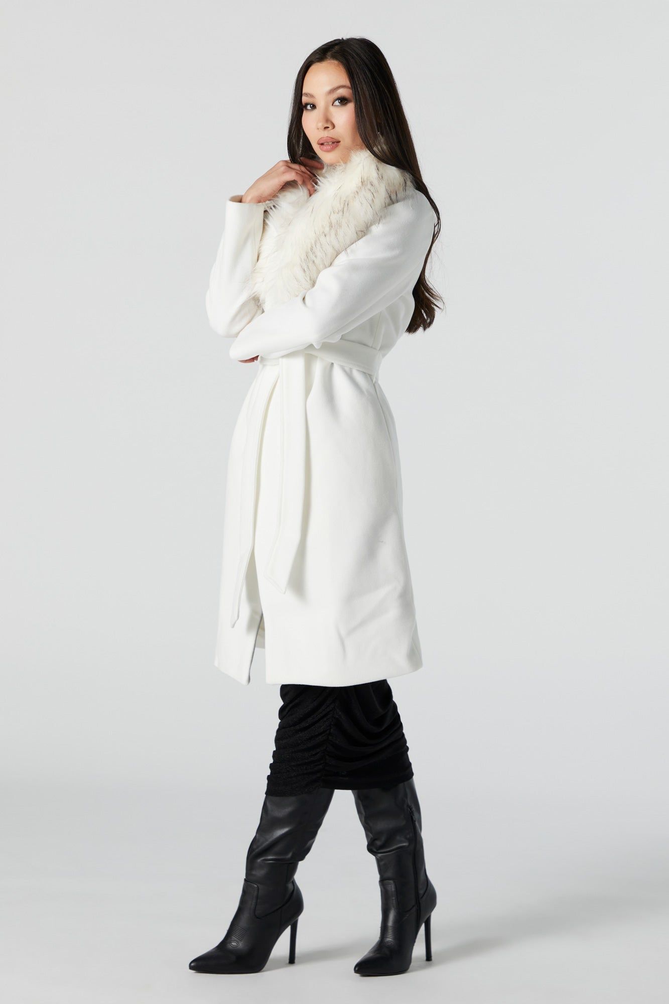 Faux Fur Collared Coat sold by Urban Planet product image thumbnail 3