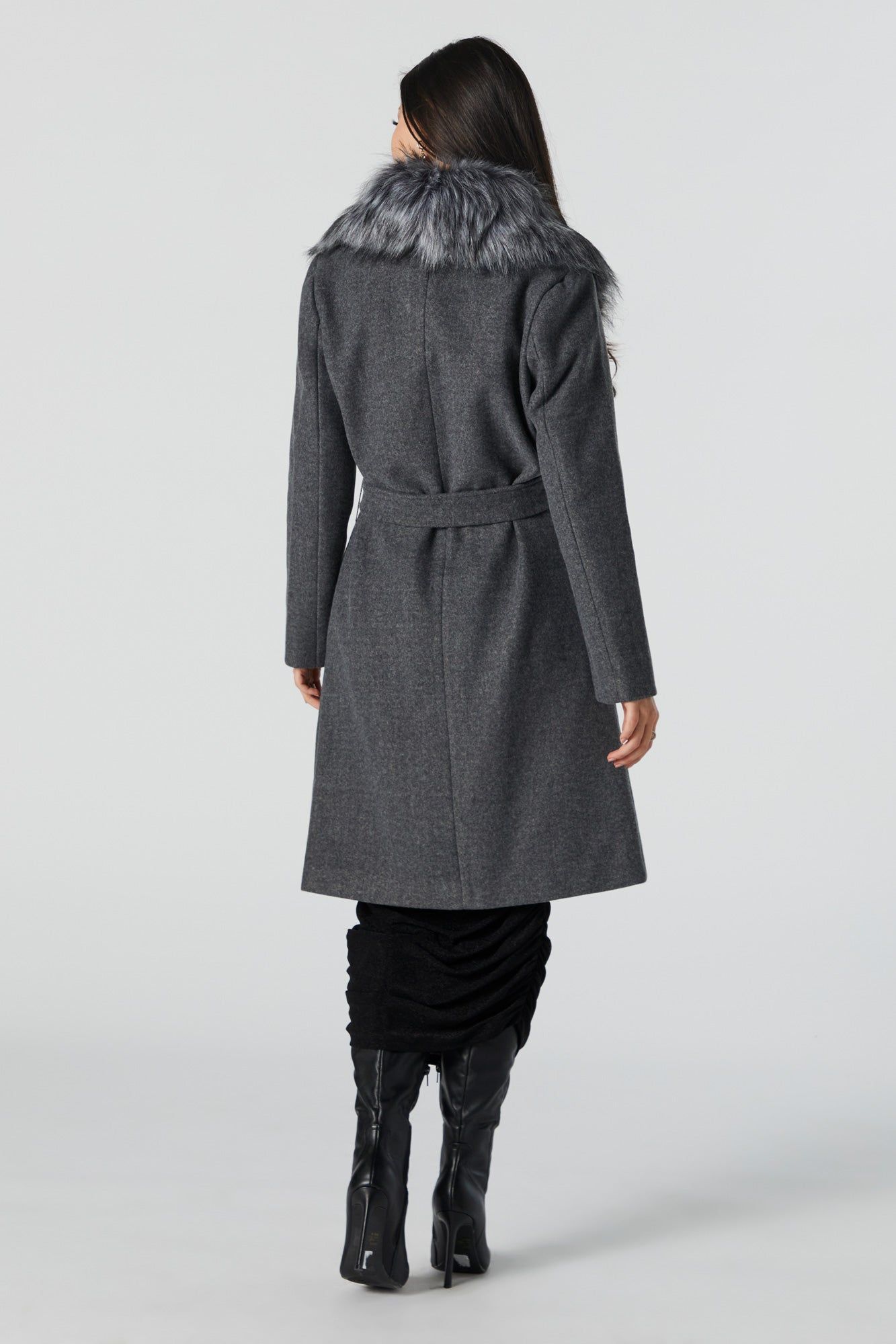 Faux Fur Collared Coat sold by Urban Planet product image thumbnail 5