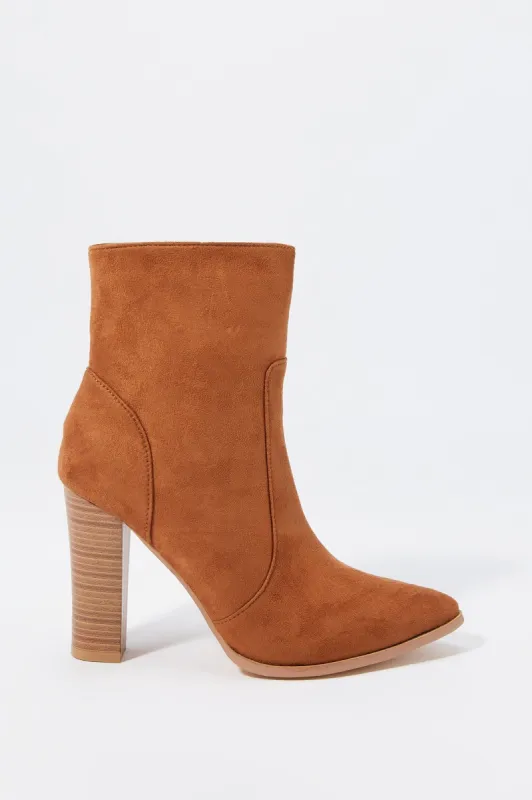 Faux-Suede Pointed Toe Platform Boot sold by Urban Planet