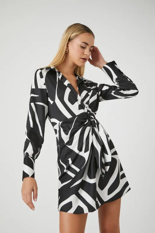 Abstract Print Twist Mini Dress sold by Urban Planet