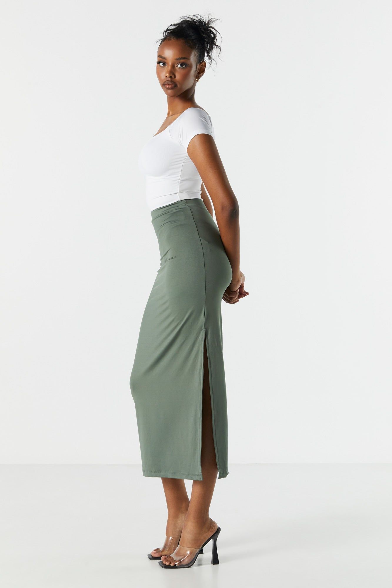 Contour Slit Midi Skirt sold by Urban Planet product image thumbnail 6