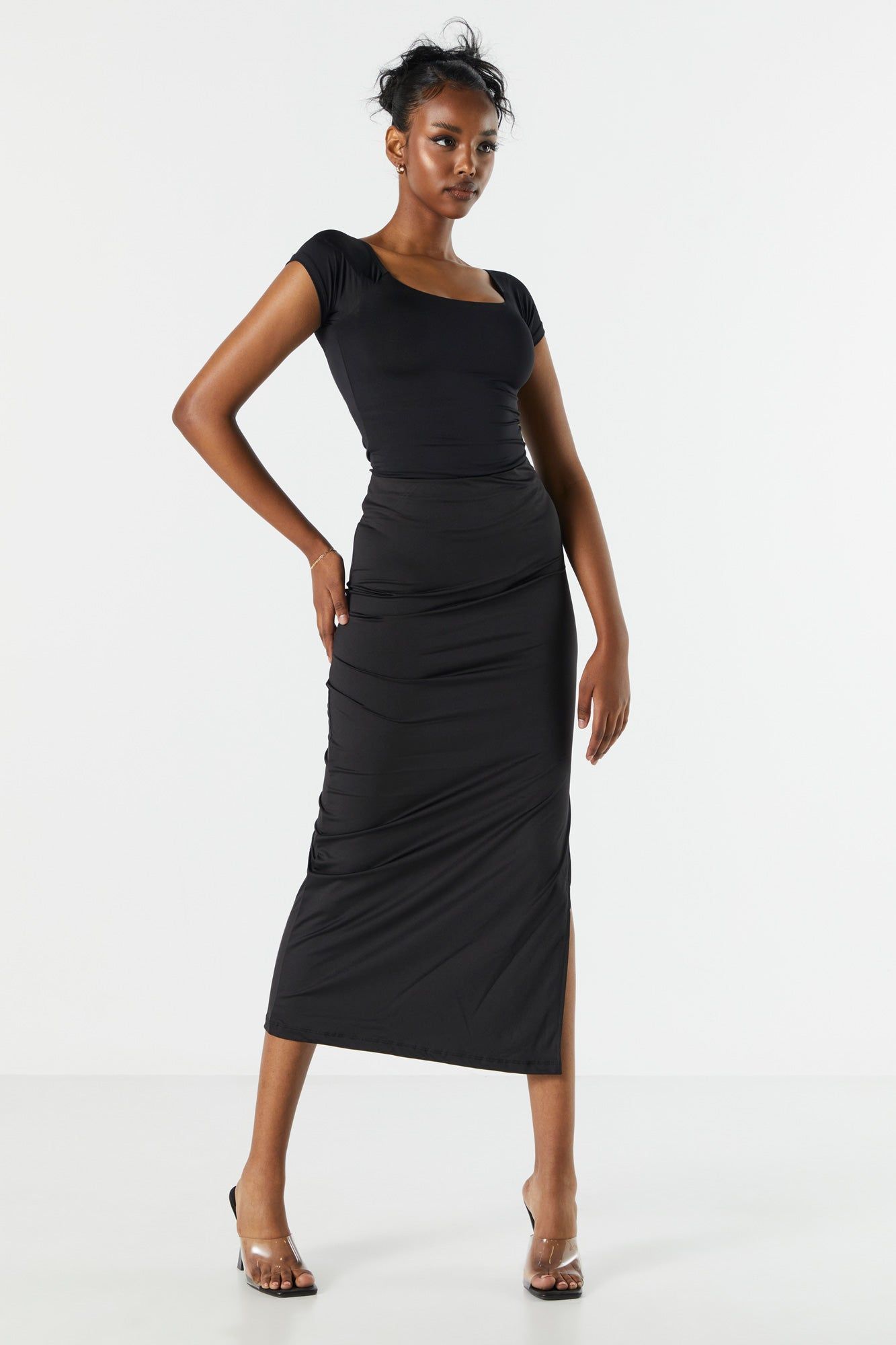 Contour Slit Midi Skirt sold by Urban Planet
