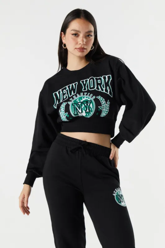 New York Graphic Fleece Cropped Sweatshirt sold by Urban Planet