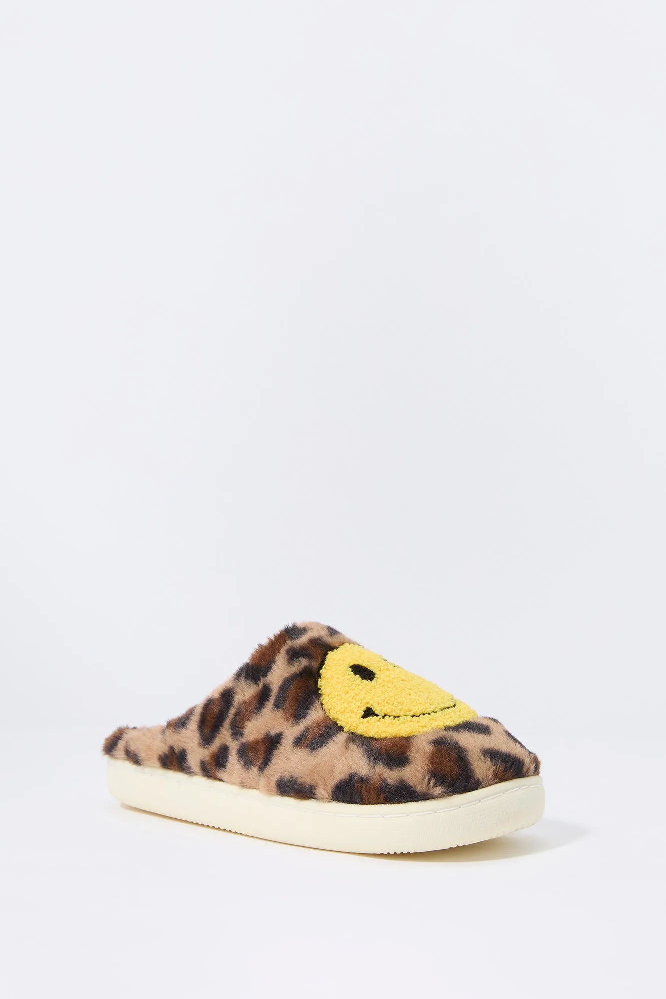Pantoufles en similifourrure à imprimé Happy Face sold by Urban Planet product image thumbnail 4