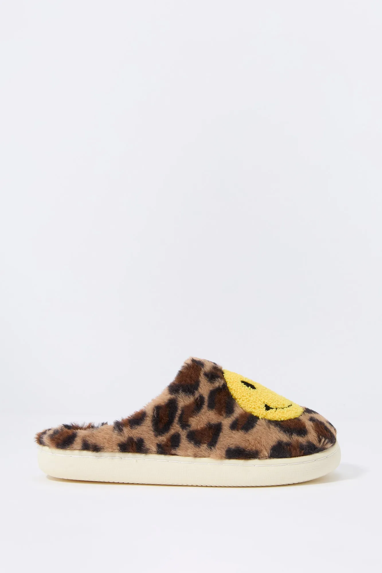 Pantoufles en similifourrure à imprimé Happy Face sold by Urban Planet product image thumbnail 3