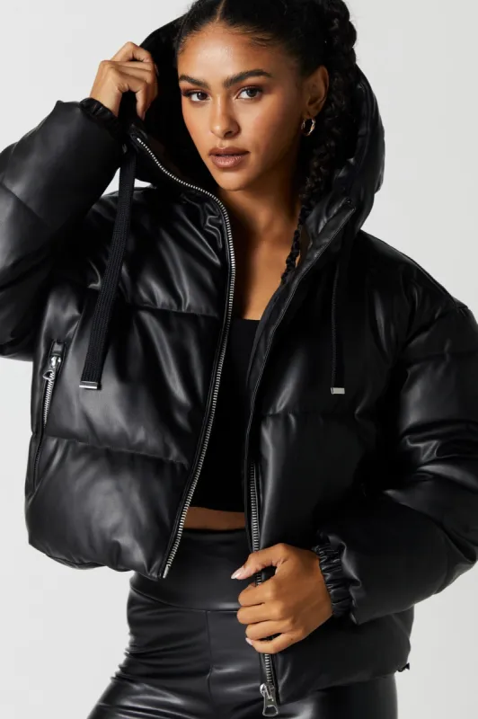 Faux Leather Oversized Puffer Jacket sold by Urban Planet