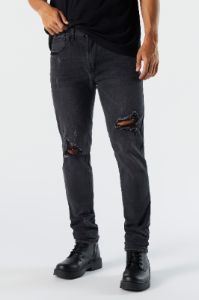 Black Wash Distressed Slim Denim Jean sold by Urban Planet