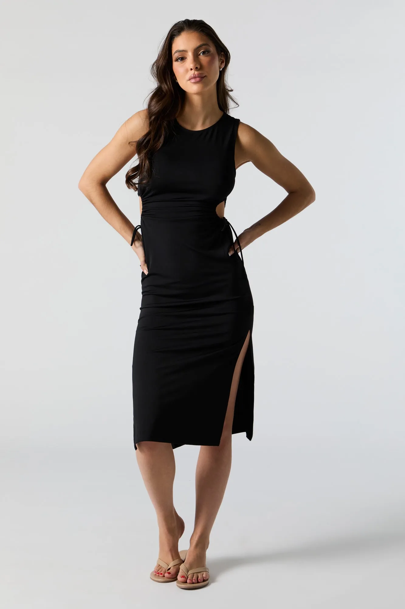 Robe midi avec ouverture en goutte et fente sold by Urban Planet product image thumbnail 5