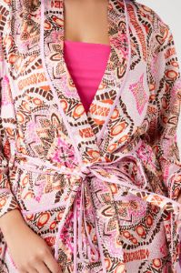 Ornate Print Satin Kimono sold by Urban Planet