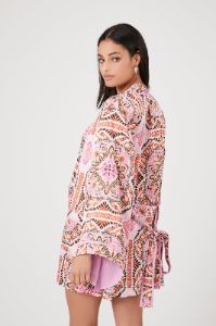 Ornate Print Satin Kimono sold by Urban Planet