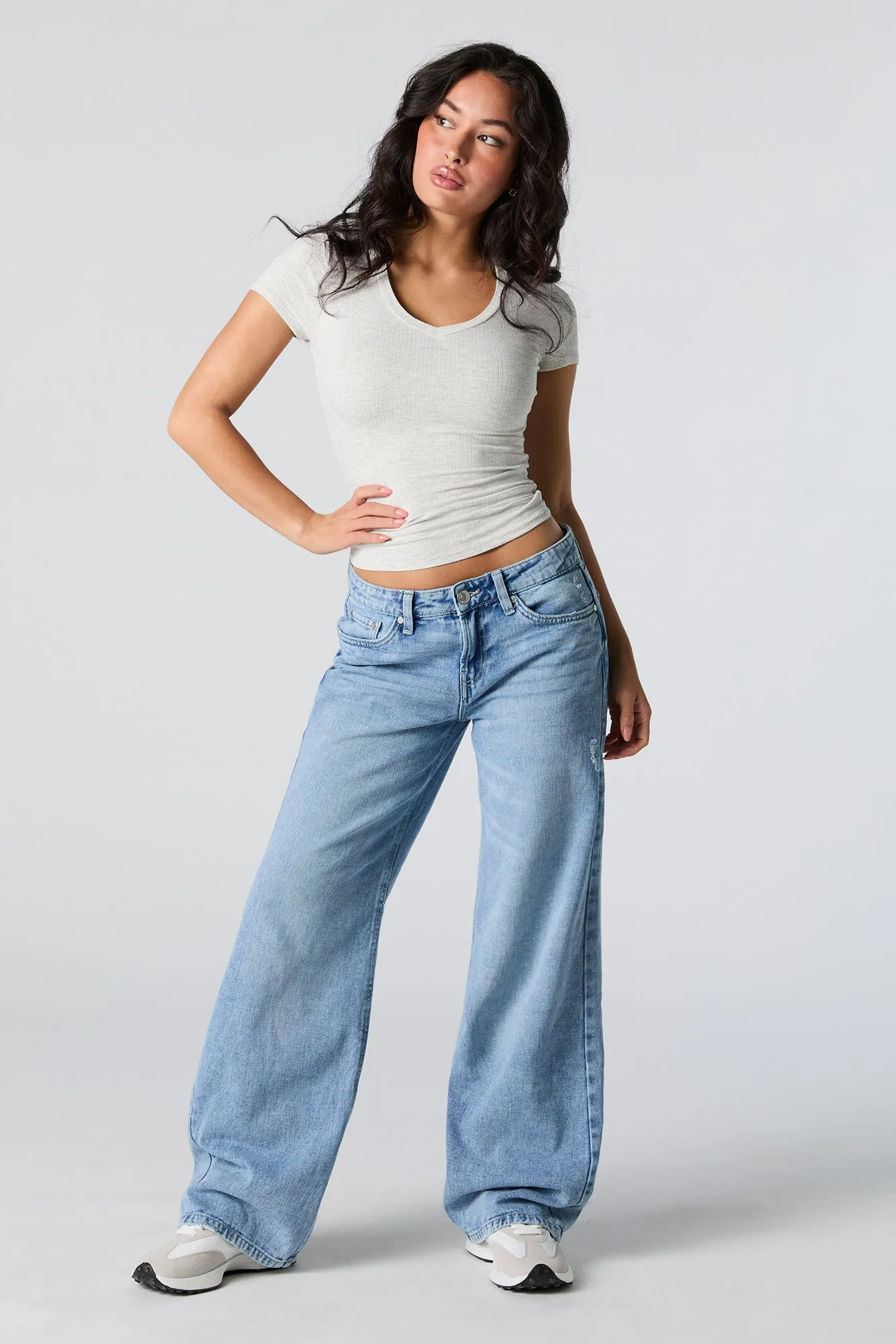 Light Wash Low Rise Skater Jean sold by Urban Planet