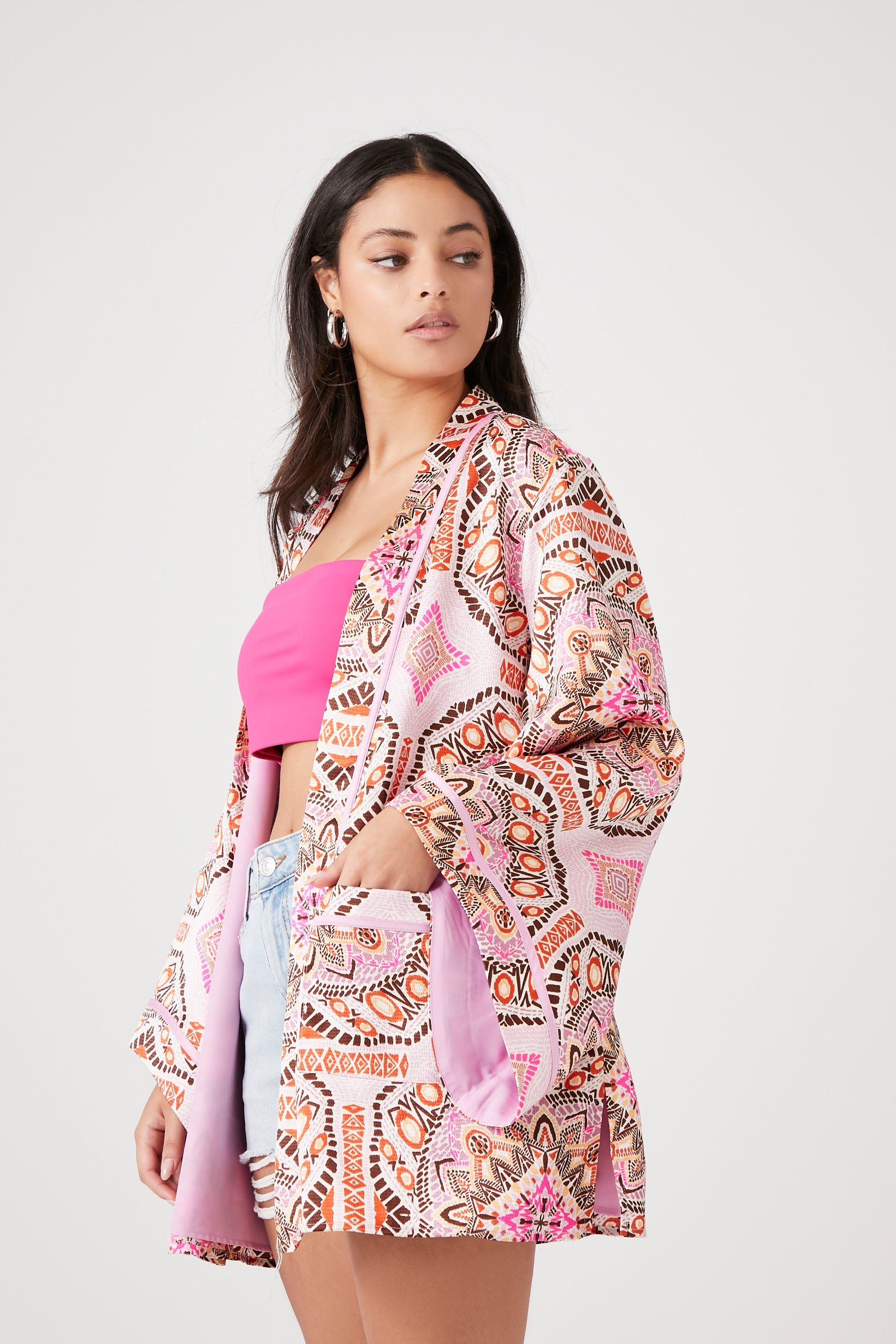 Ornate Print Satin Kimono sold by Urban Planet product image thumbnail 3