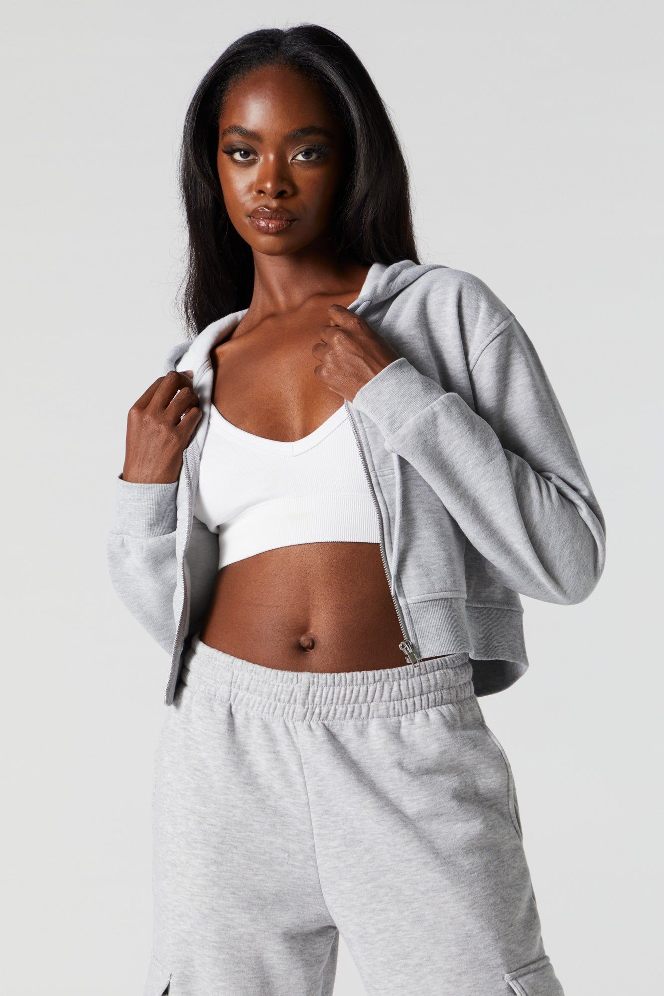 Fleece Zip-Up Hoodie sold by Urban Planet