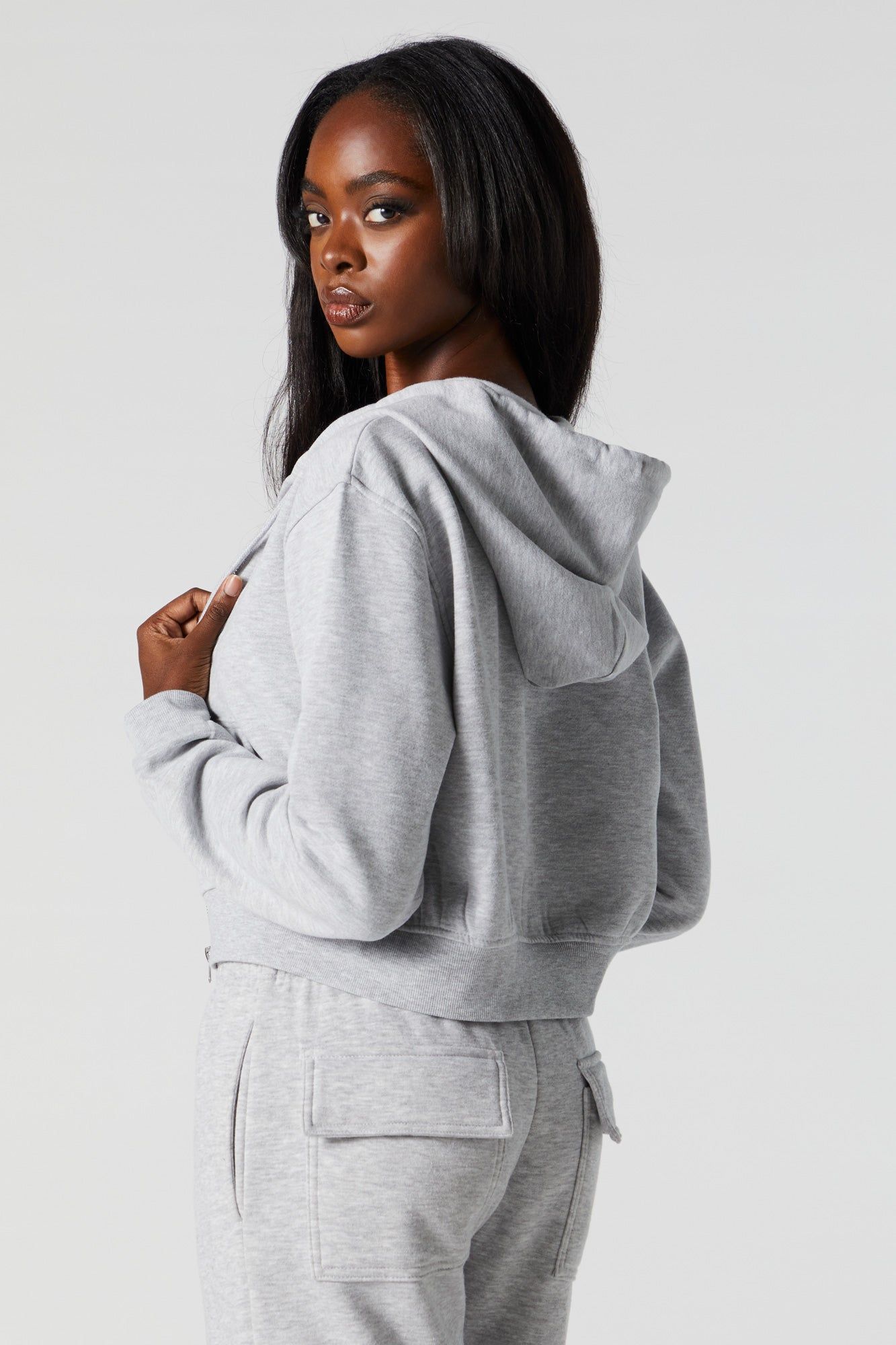 Fleece Zip-Up Hoodie sold by Urban Planet product image thumbnail 2