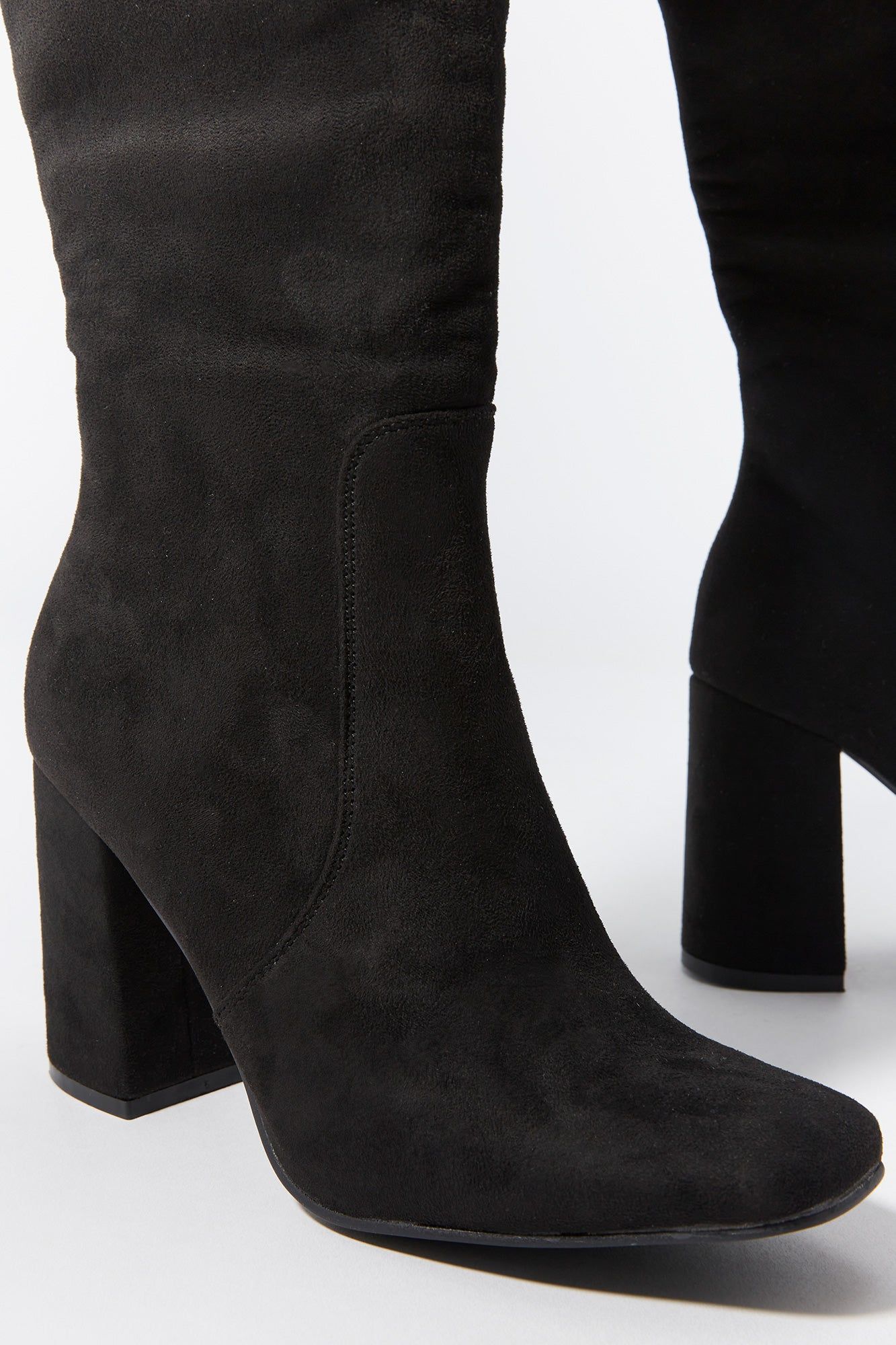 Faux Suede Knee High Heeled Boot sold by Urban Planet product image thumbnail 4
