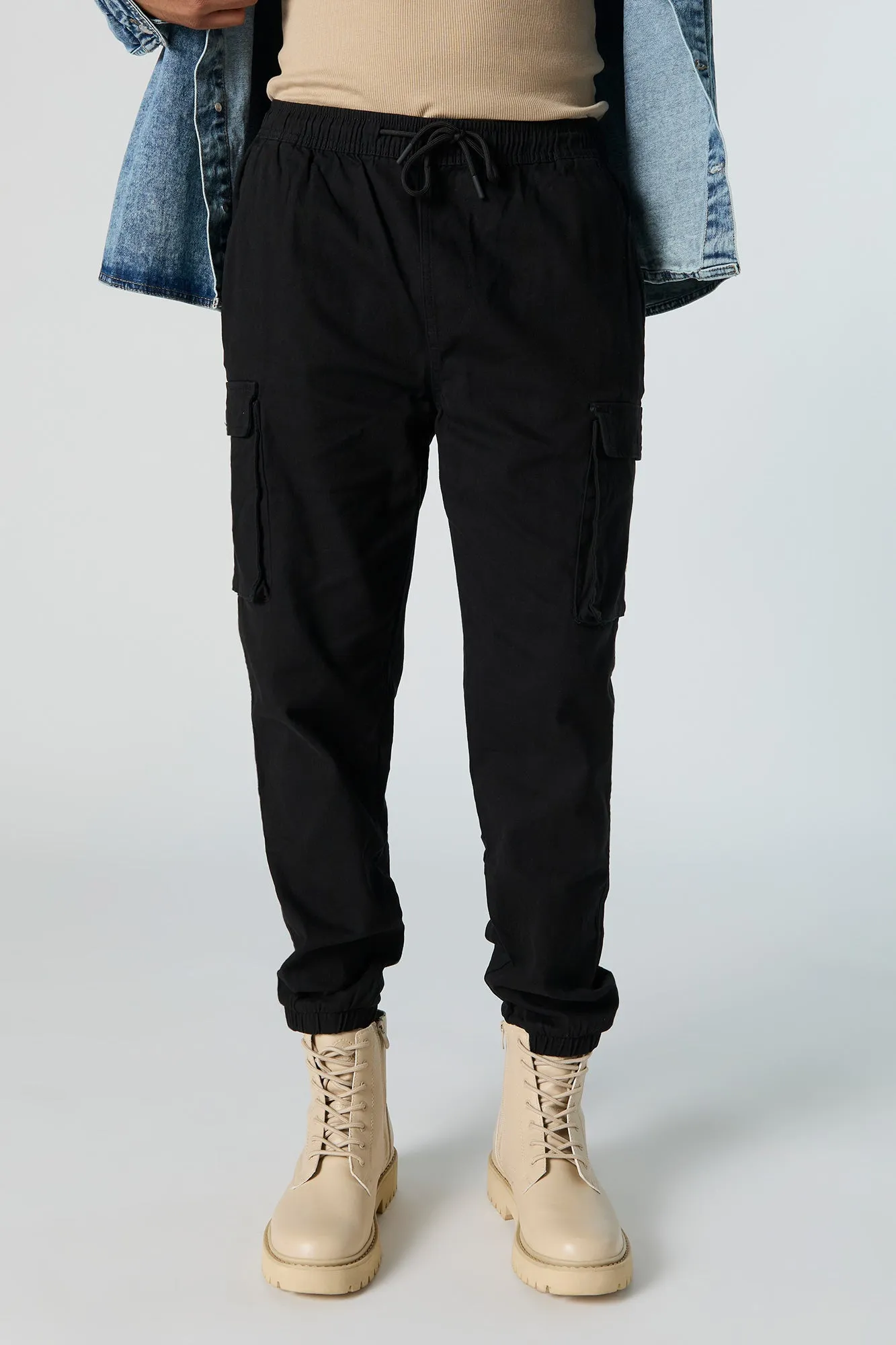 Jogger cargo en sergé avec taille coulissante sold by Urban Planet product image thumbnail 5