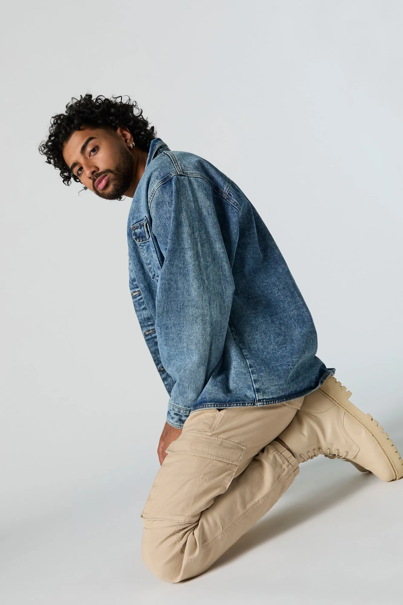 Jogger cargo en sergé avec taille coulissante sold by Urban Planet product image thumbnail 4