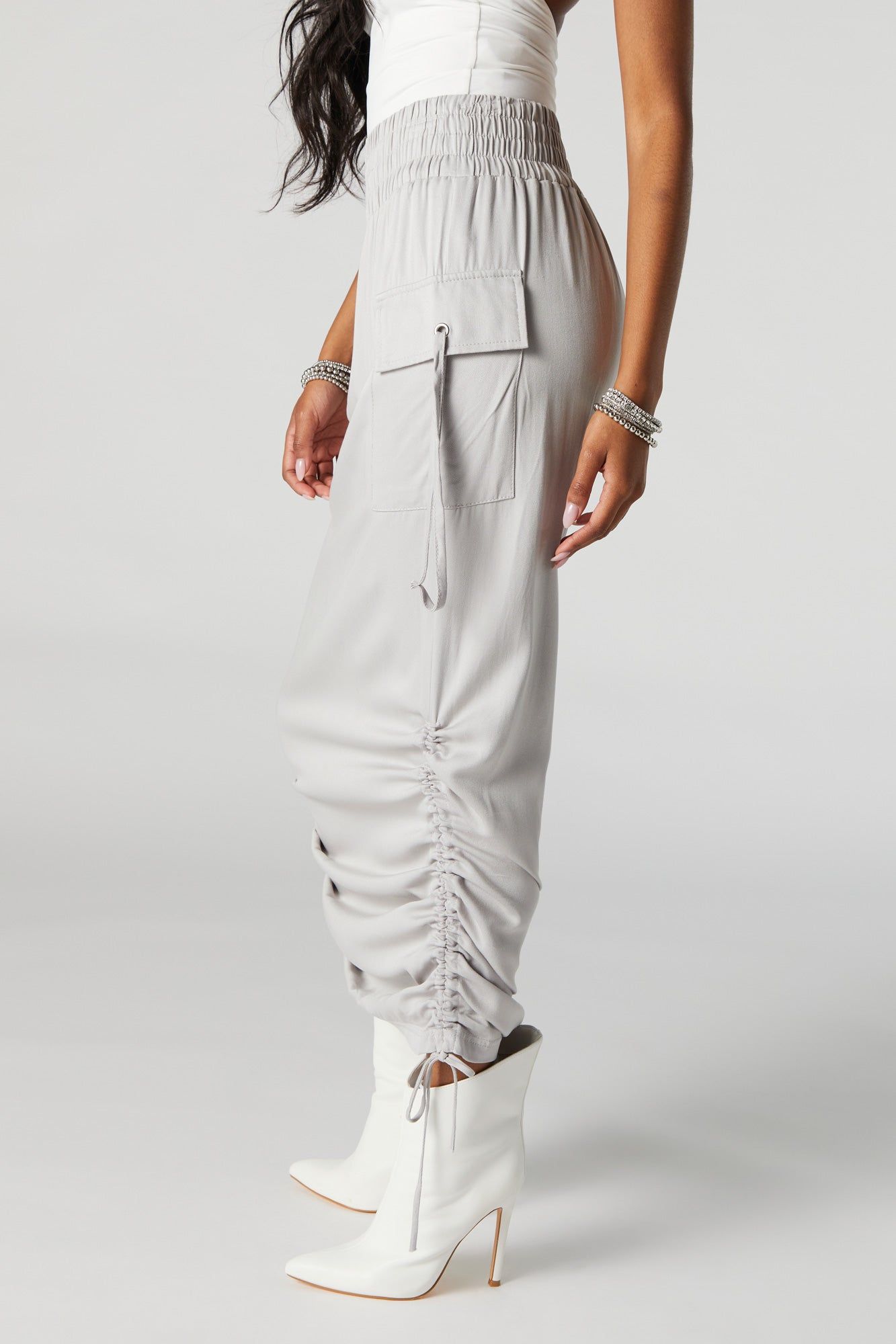 Jupe maxi cargo à taille coulissante sold by Urban Planet product image thumbnail 3