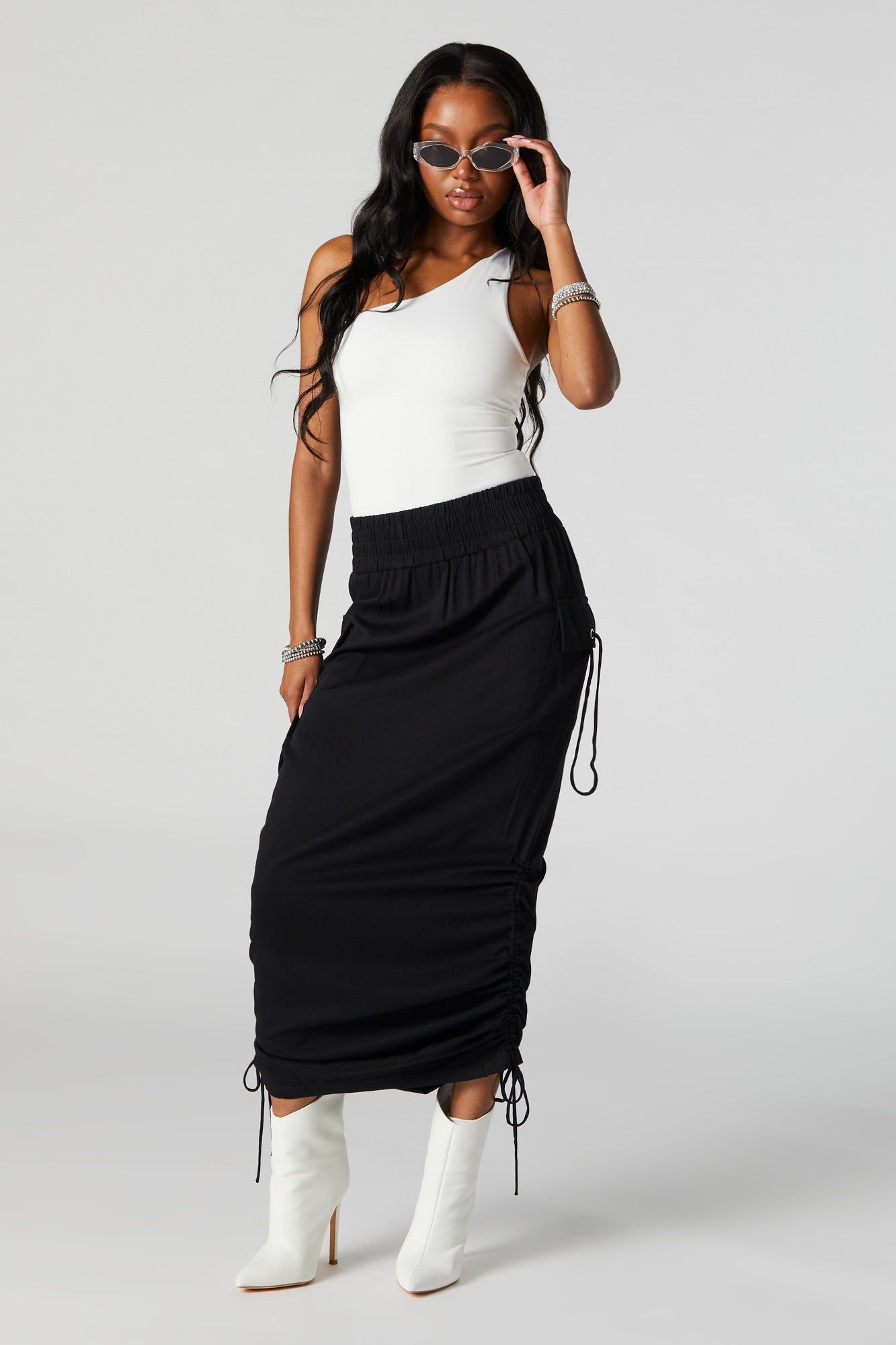 Jupe maxi cargo à taille coulissante sold by Urban Planet product image thumbnail 5