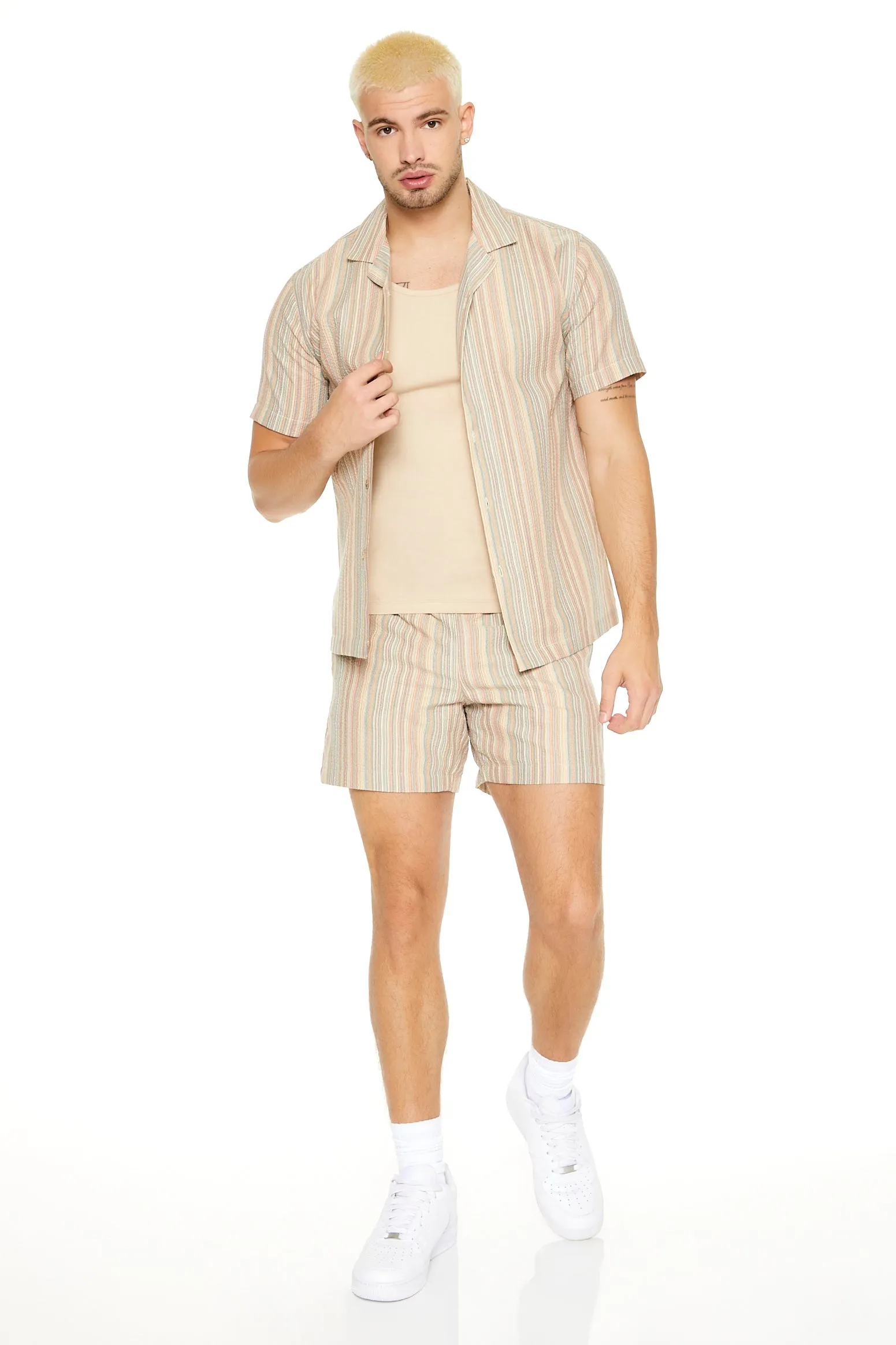 Haut boutonné texturé rayé sold by Urban Planet product image thumbnail 3