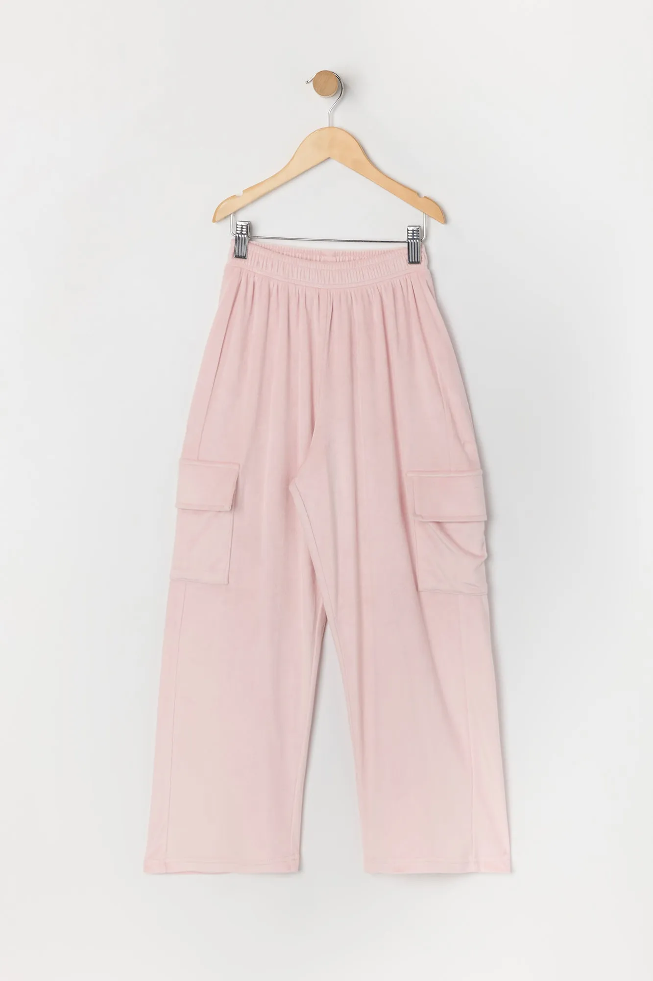 Girls Velour Wide Leg Cargo Pant sold by Urban Planet product image thumbnail 3