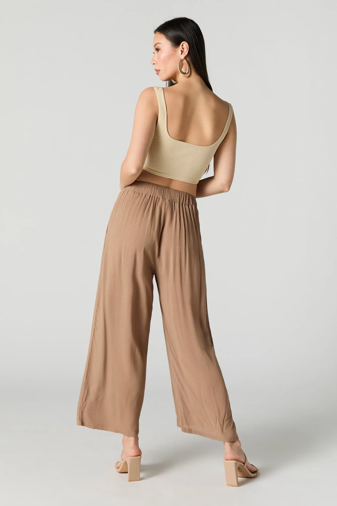 Pantalon court texturé à jambe large sold by Urban Planet product image thumbnail 3