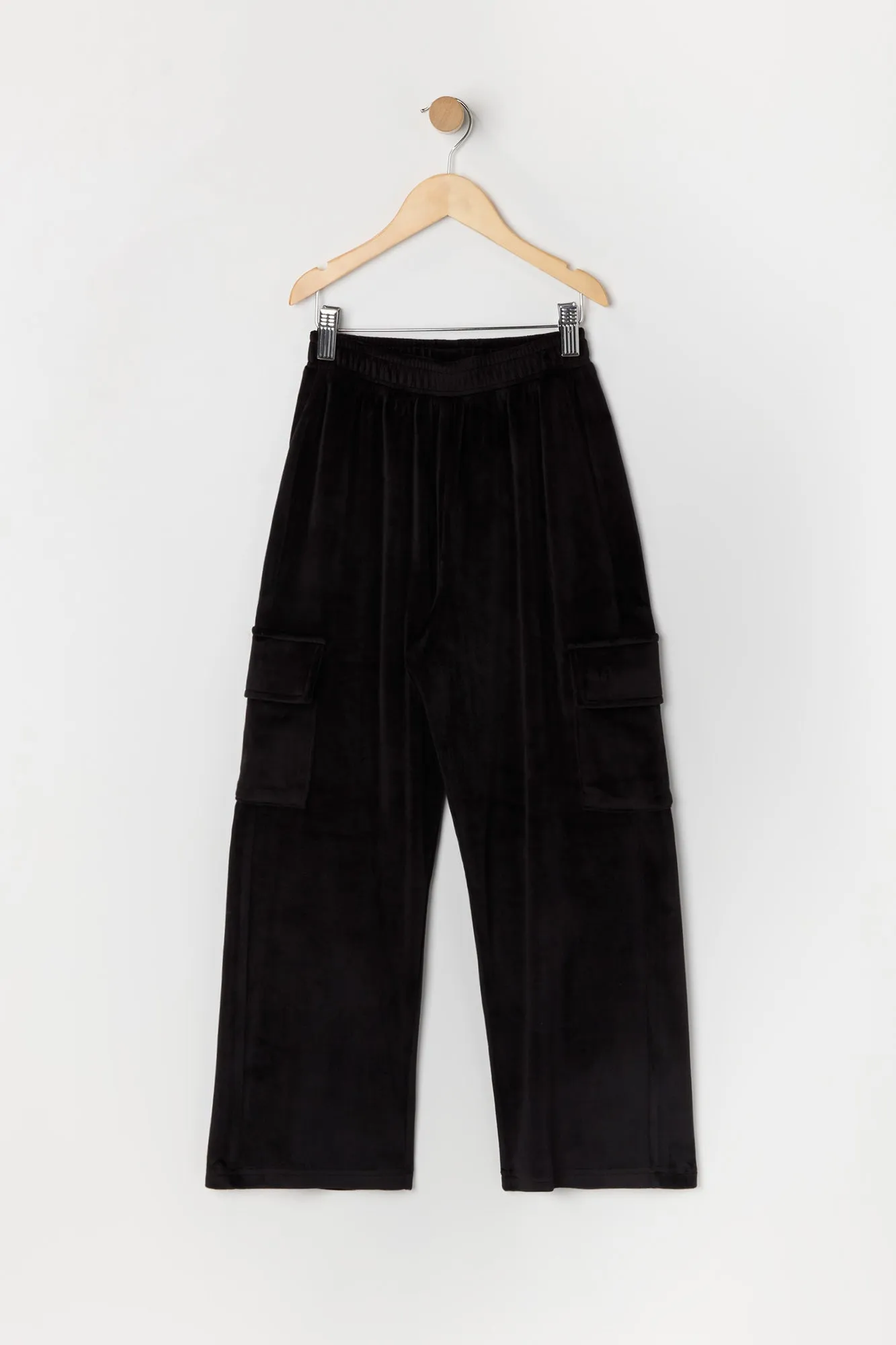 Girls Velour Wide Leg Cargo Pant sold by Urban Planet product image thumbnail 5