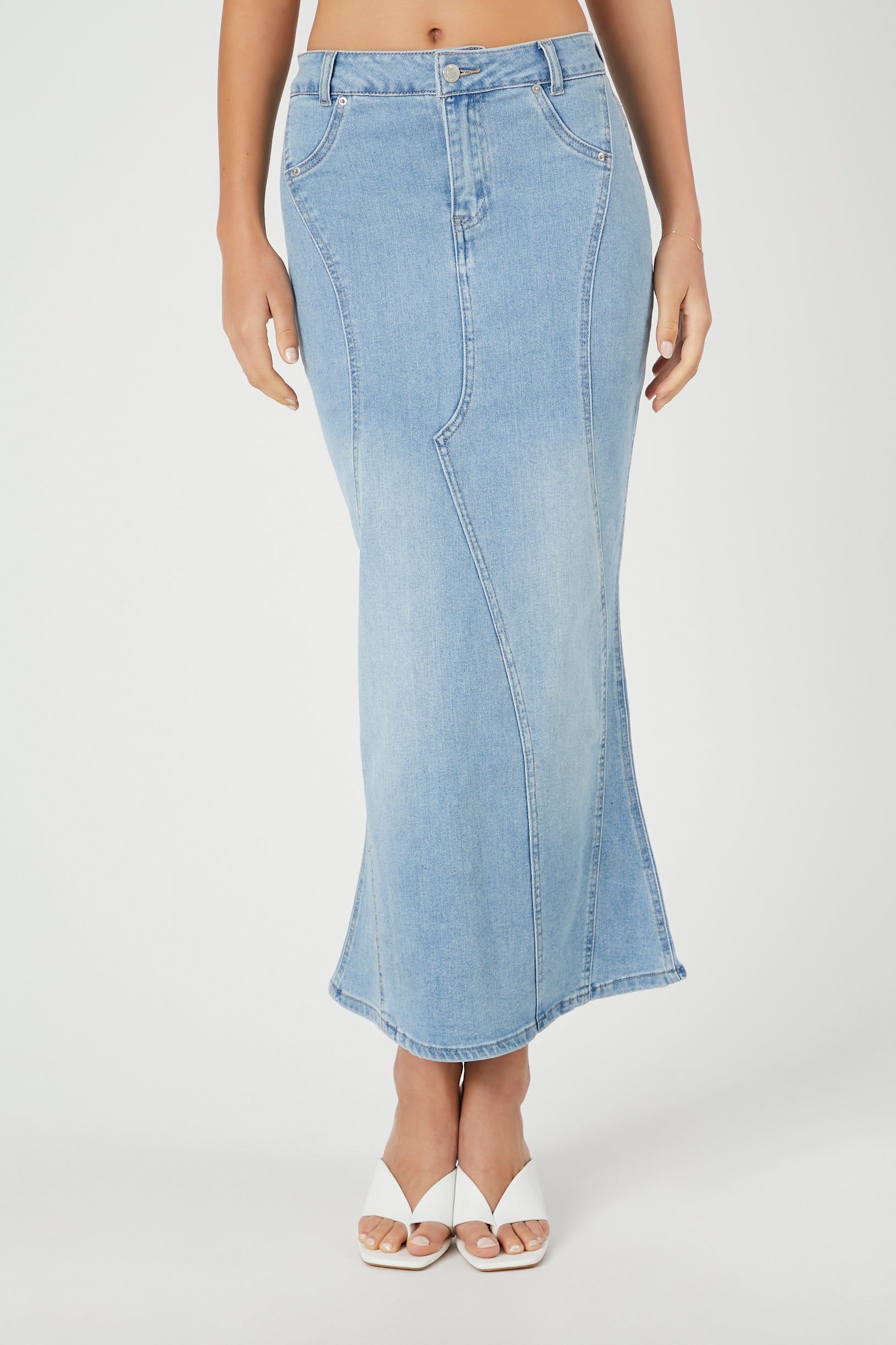 Jupe trapèze maxi en denim sold by Urban Planet product image thumbnail 2