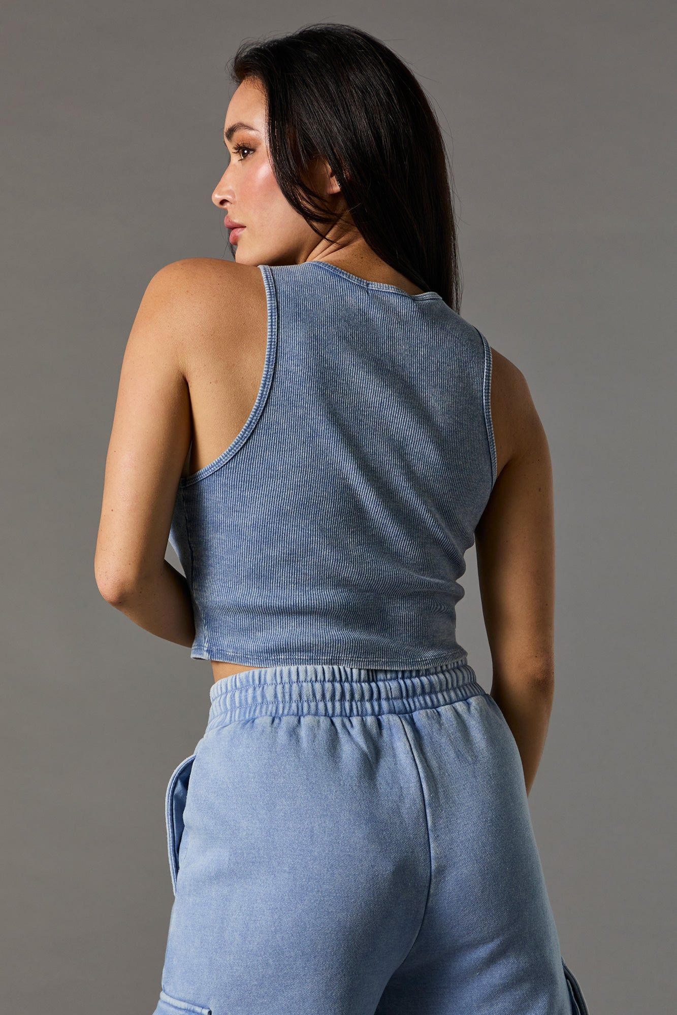 Blue Ribbed Playboy Graphic Washed Tank sold by Urban Planet product image thumbnail 3