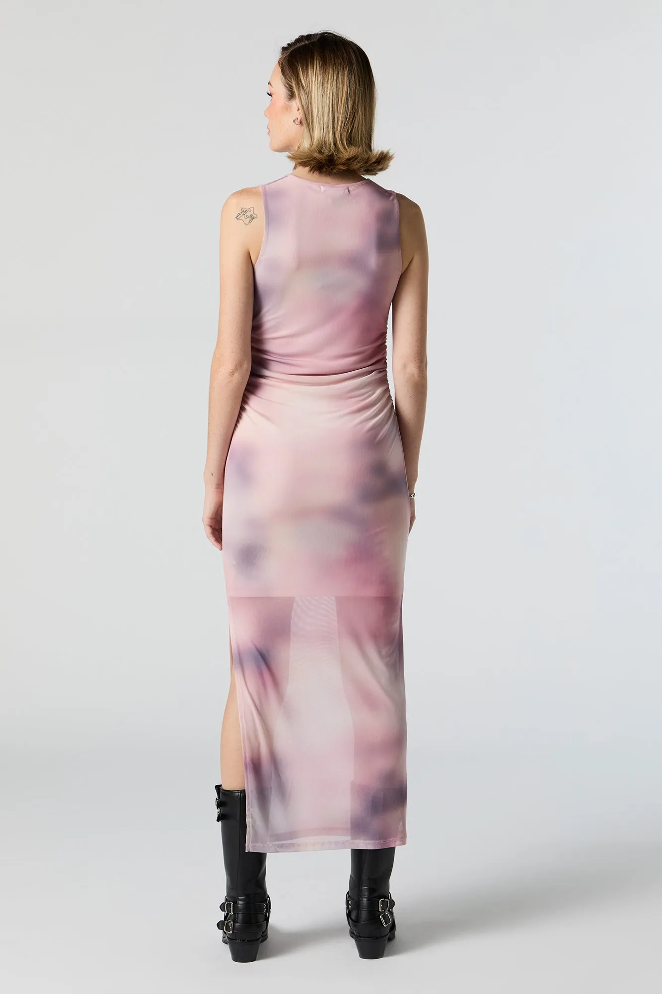 Robe midi sans manches en filet imprimé sold by Urban Planet product image thumbnail 3
