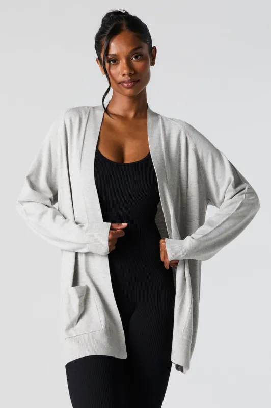 Open Front Long Sleeve Cardigan sold by Urban Planet