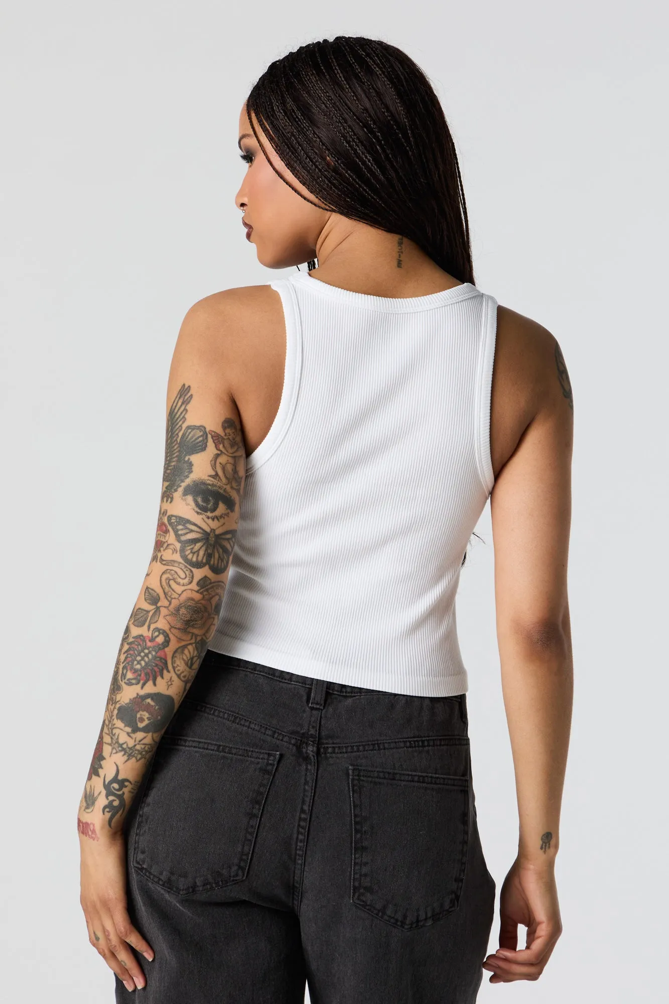 Débardeur ras du cou côtelé court sans couture sold by Urban Planet product image thumbnail 2