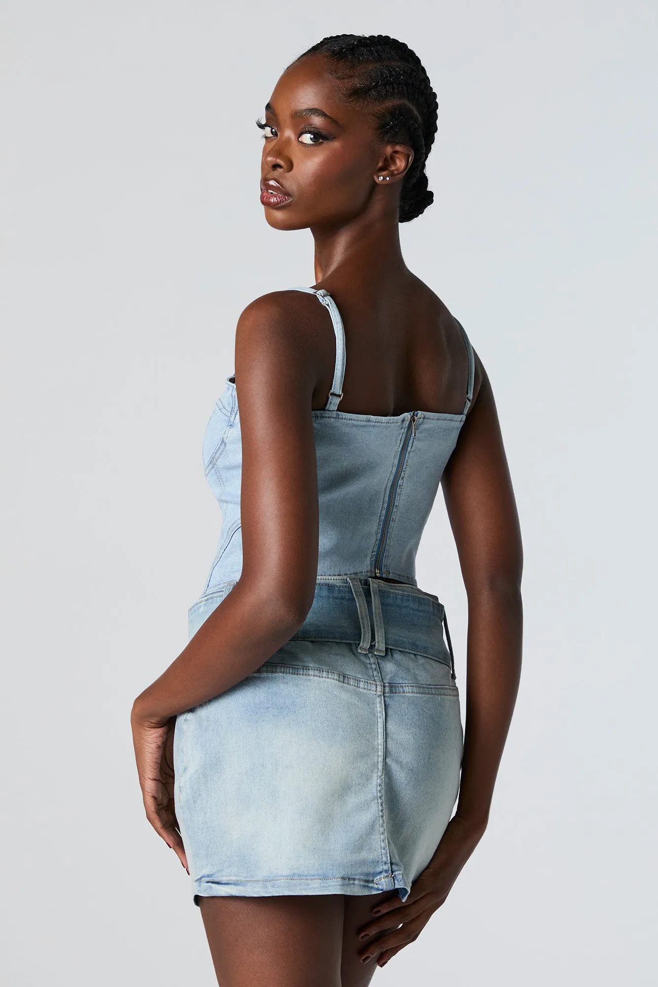 Denim Corset Tank sold by Urban Planet product image thumbnail 5