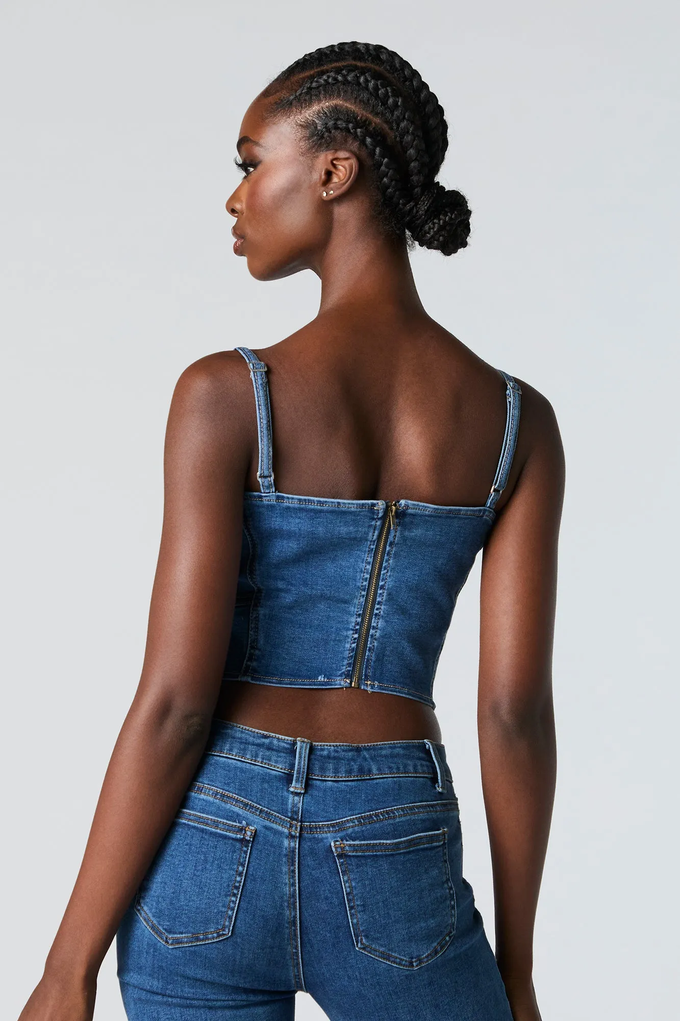 Denim Corset Tank sold by Urban Planet product image thumbnail 2