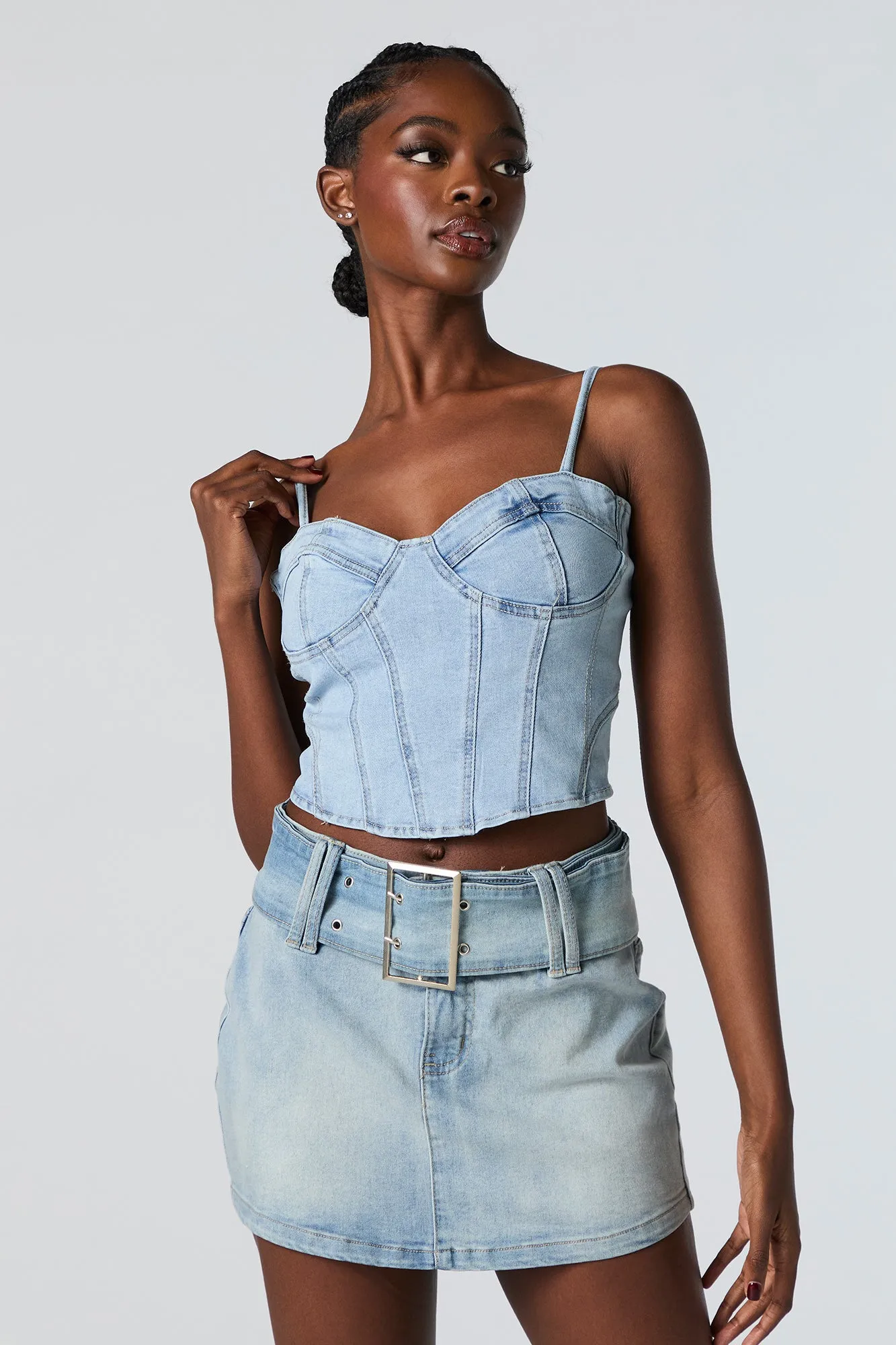 Denim Corset Tank sold by Urban Planet product image thumbnail 4